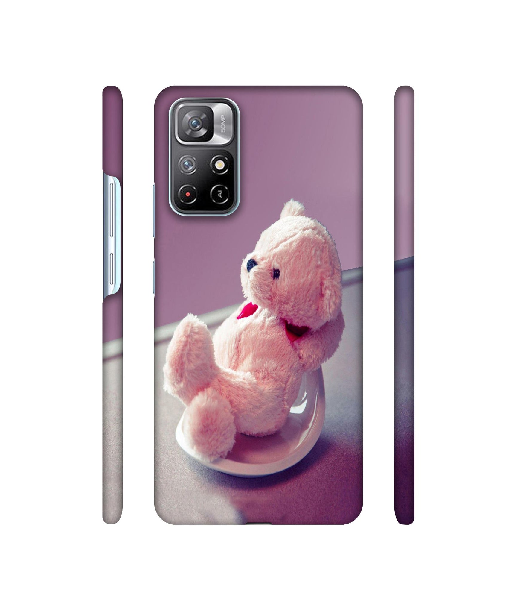 Cute Teddy Bear Designer Hard Back Cover for Mi Redmi Note 11T 5G / Poco M4 Pro 5G