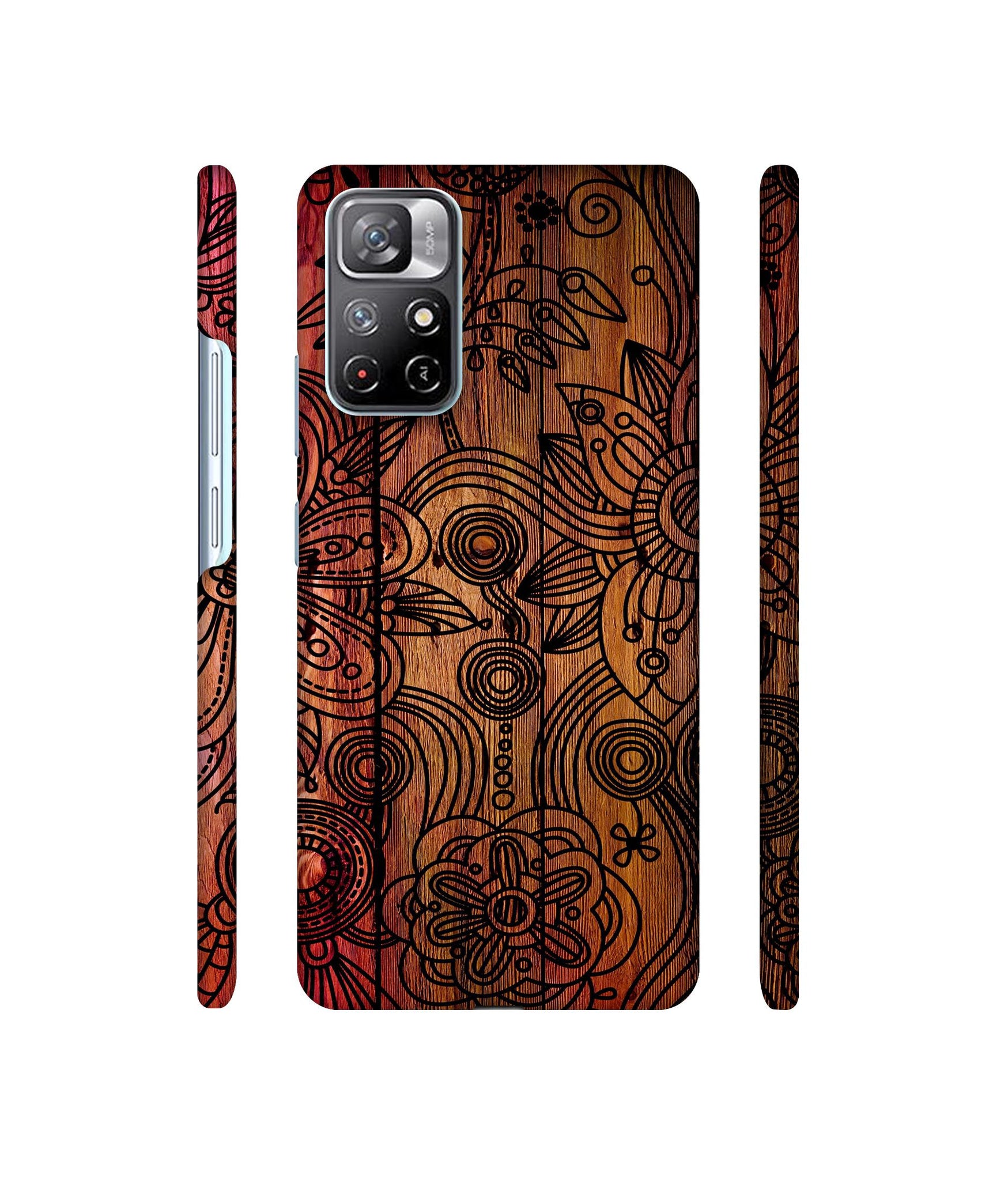 Dark Wooden Background Designer Hard Back Cover for Mi Redmi Note 11T 5G / Poco M4 Pro 5G