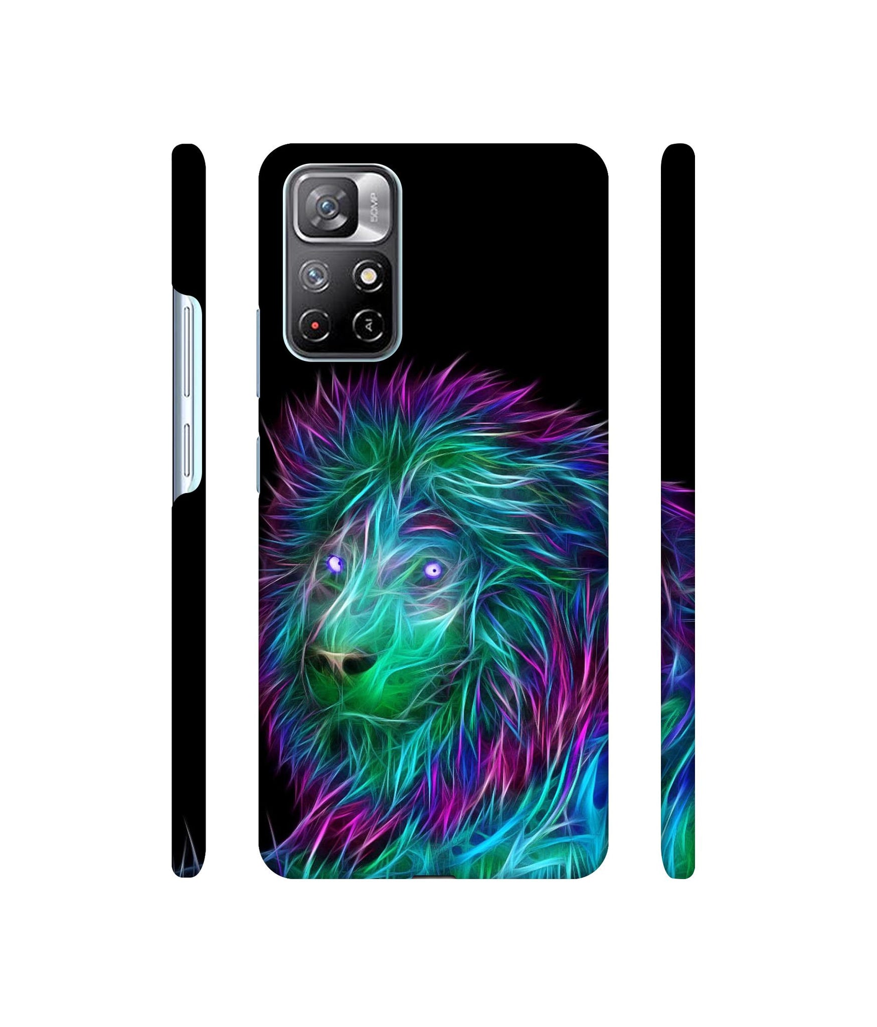 3D Lion Designer Hard Back Cover for Mi Redmi Note 11T 5G / Poco M4 Pro 5G