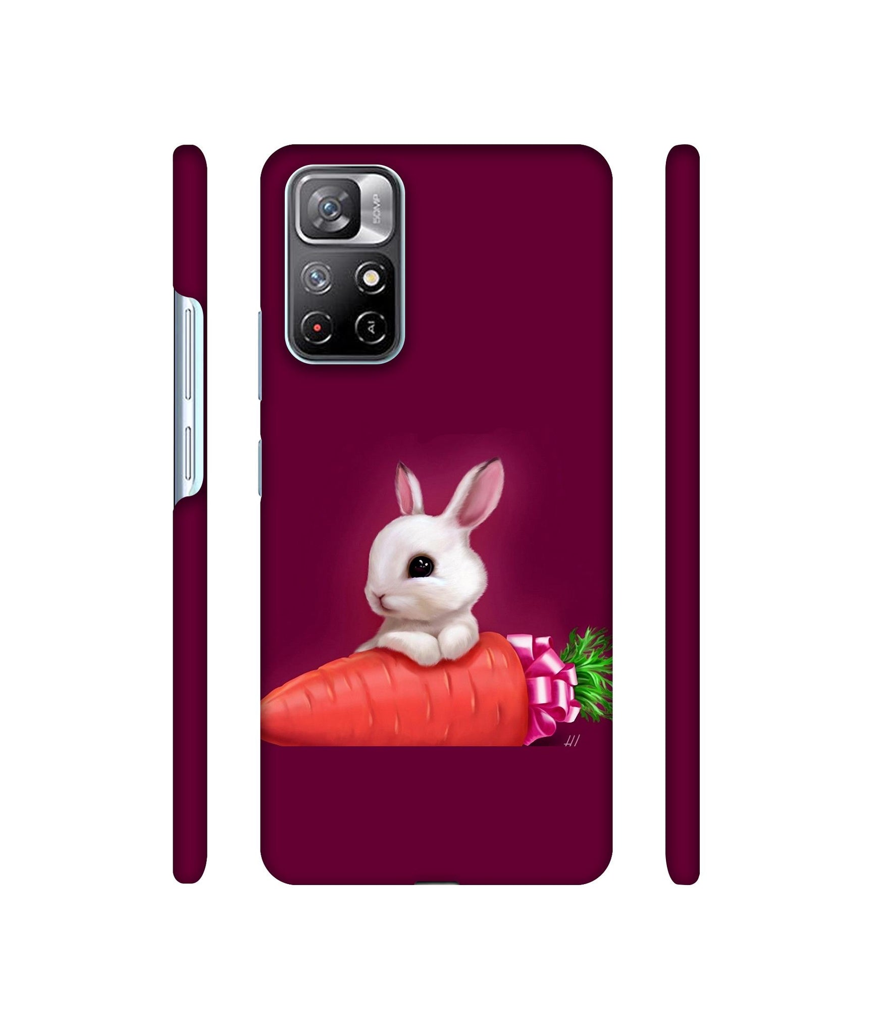 Bunny With Carrot Designer Hard Back Cover for Mi Redmi Note 11T 5G / Poco M4 Pro 5G