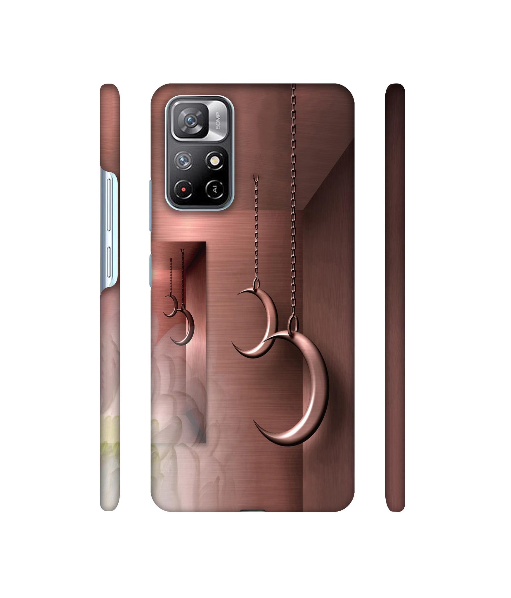 Flower Metal Designer Hard Back Cover for Mi Redmi Note 11T 5G / Poco M4 Pro 5G
