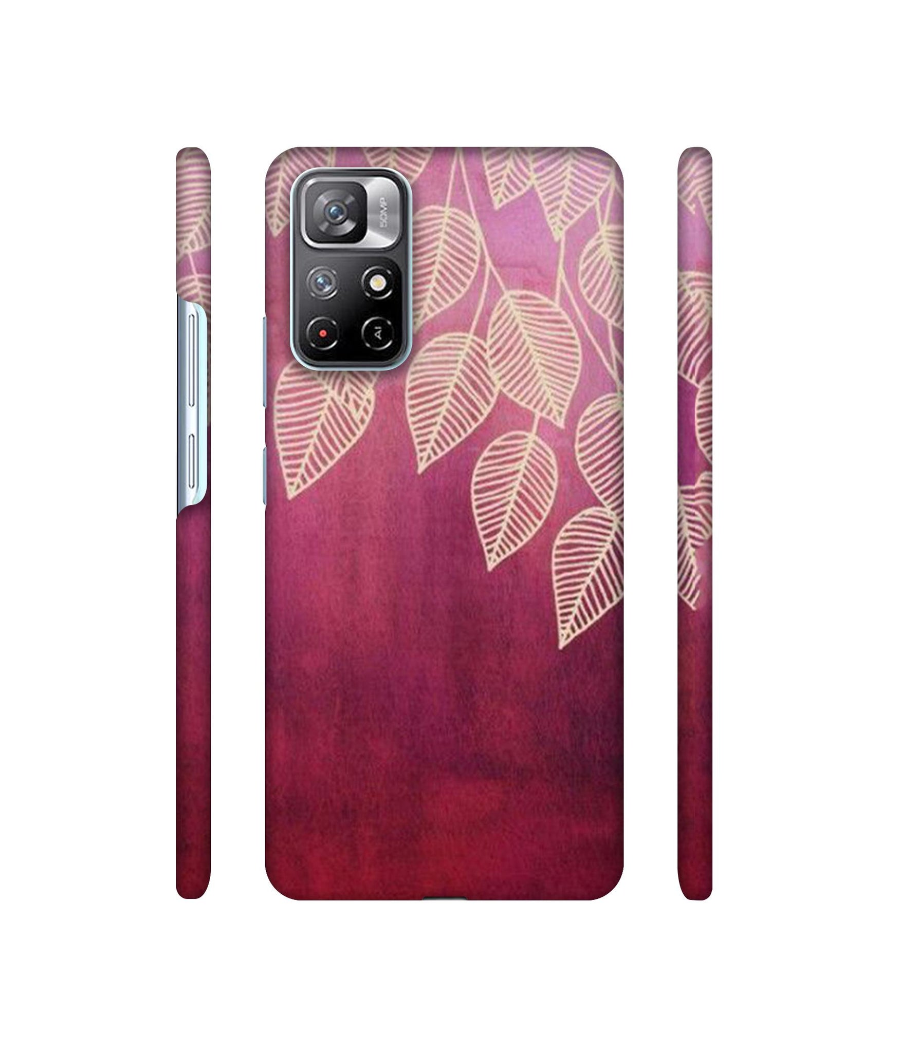 Leaf Pattern Designer Hard Back Cover for Mi Redmi Note 11T 5G / Poco M4 Pro 5G