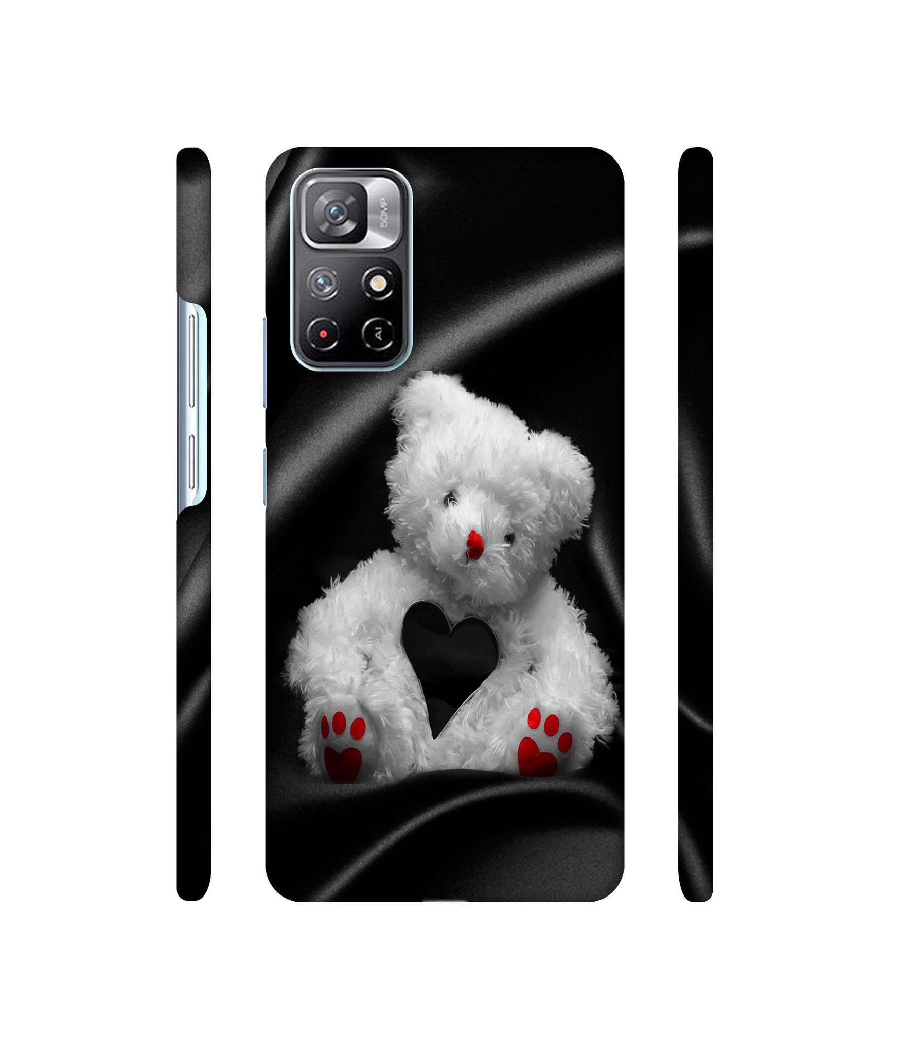 White Teddy Bear Designer Hard Back Cover for Mi Redmi Note 11T 5G / Poco M4 Pro 5G