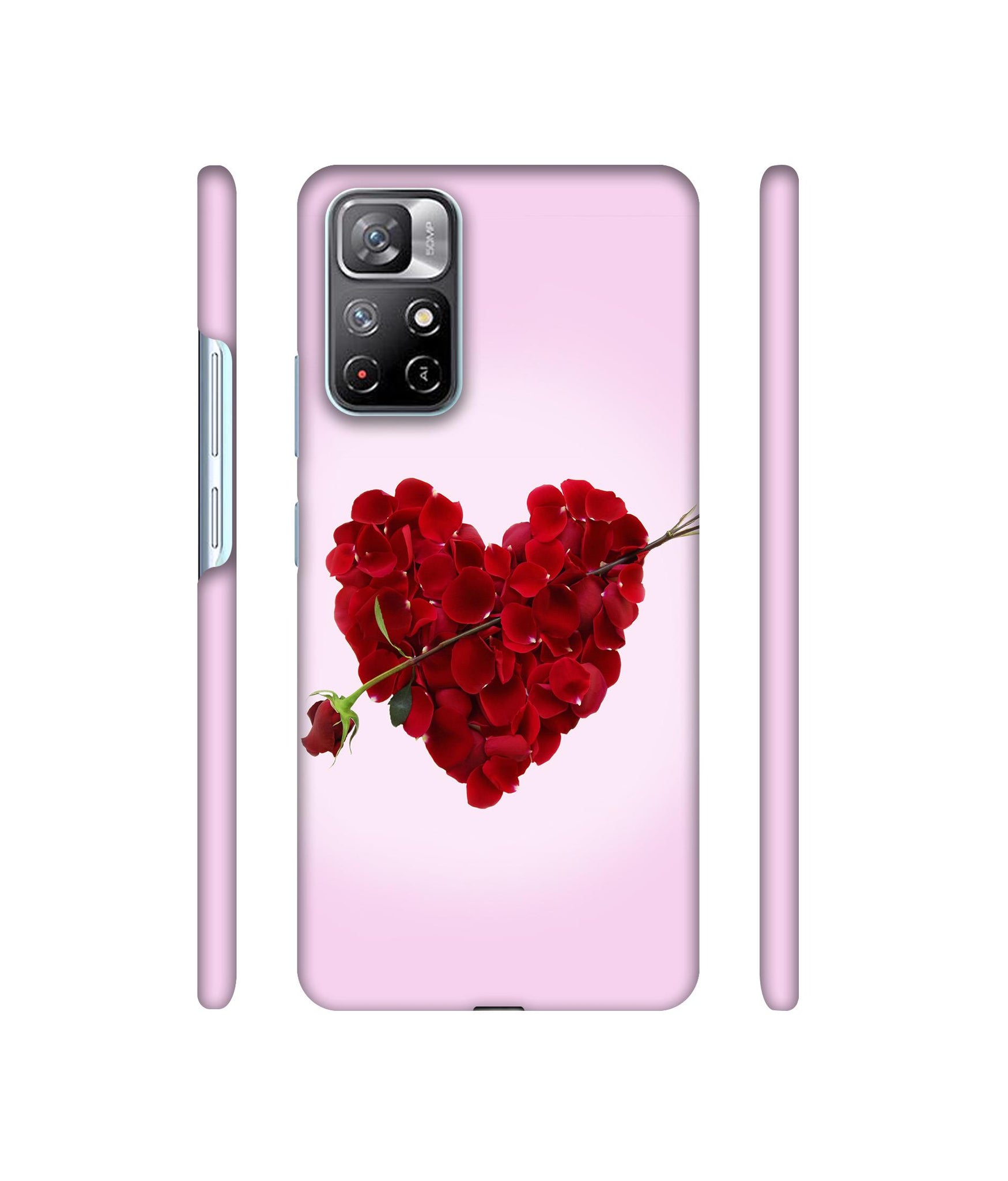 Heart Flower Designer Hard Back Cover for Mi Redmi Note 11T 5G / Poco M4 Pro 5G