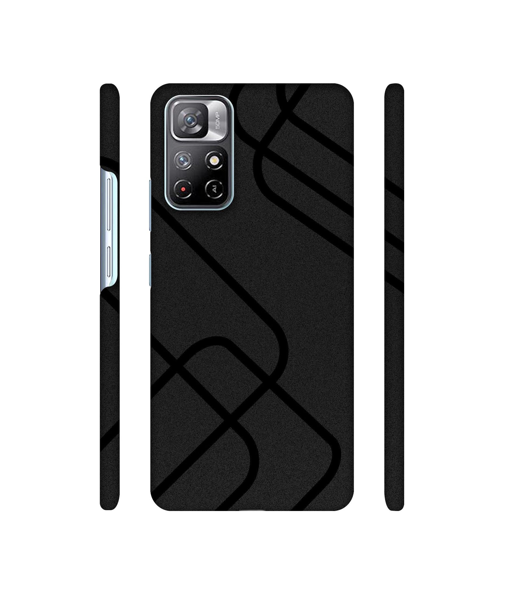Zig-Zag Black Line Designer Hard Back Cover for Mi Redmi Note 11T 5G / Poco M4 Pro 5G