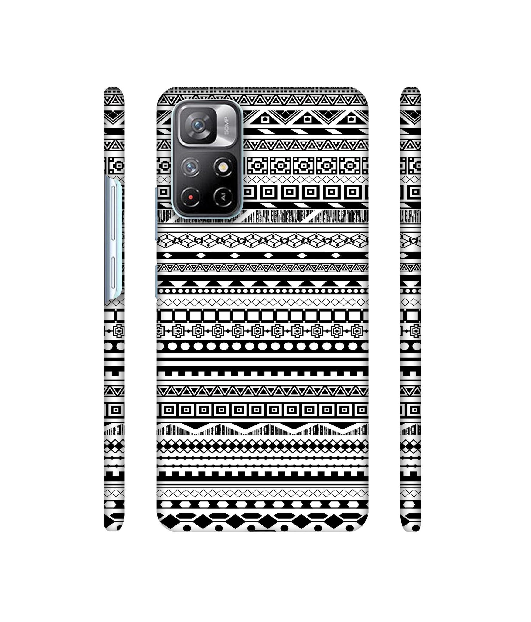Black & White Patterns Designer Hard Back Cover for Mi Redmi Note 11T 5G / Poco M4 Pro 5G