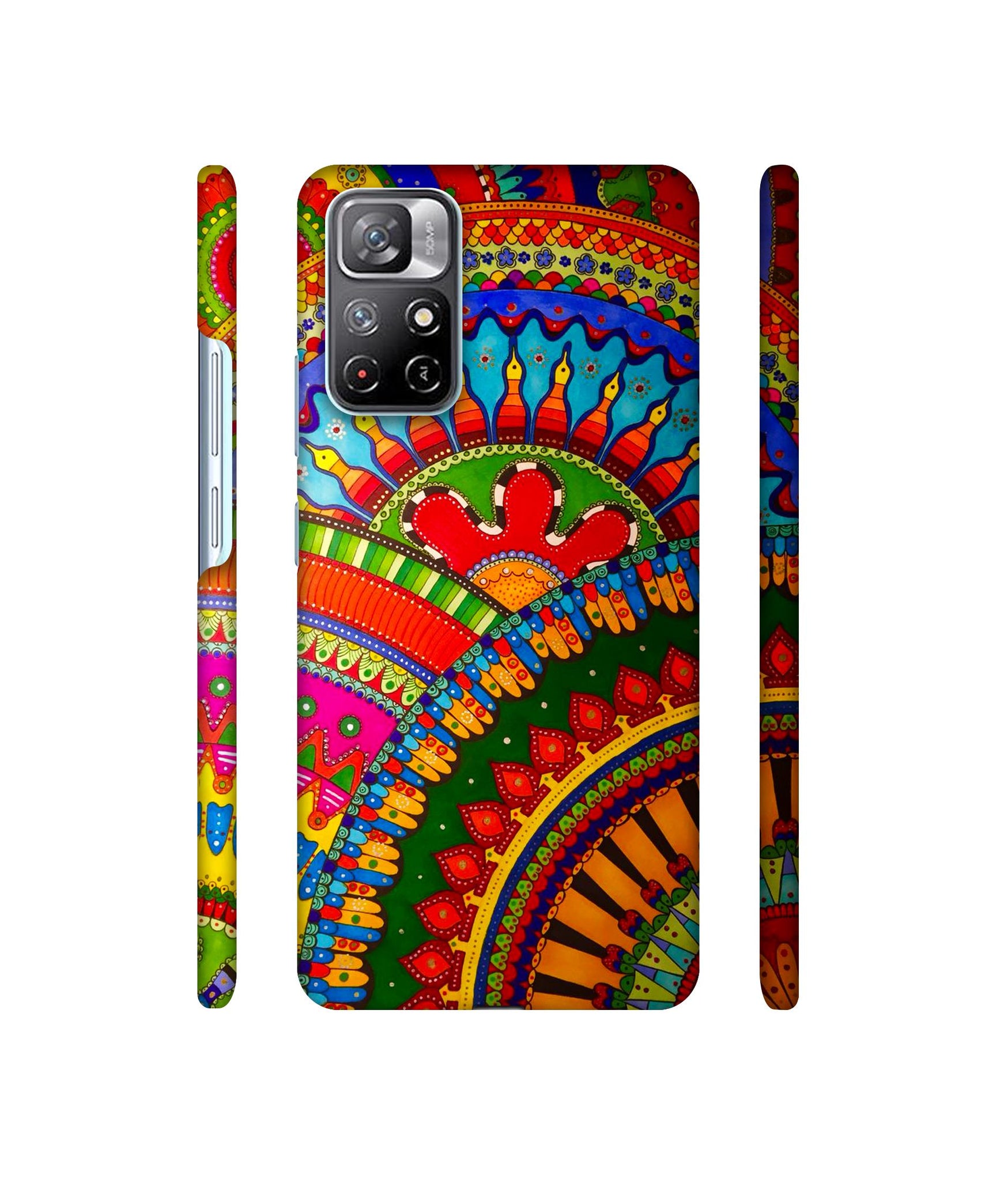 Rajasthani Rangoli Art Designer Hard Back Cover for Mi Redmi Note 11T 5G / Poco M4 Pro 5G
