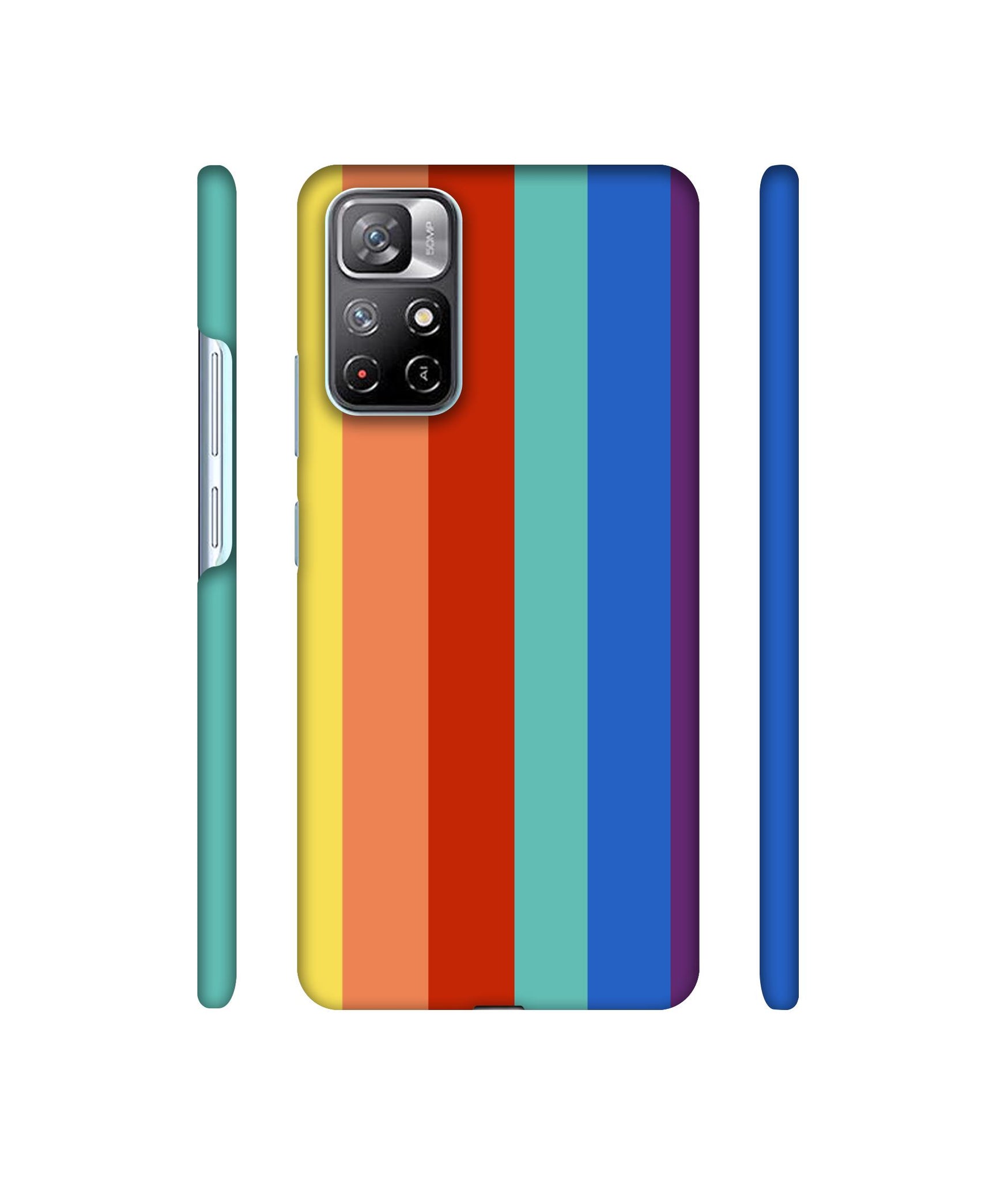 Rainbow Colors Designer Hard Back Cover for Mi Redmi Note 11T 5G / Poco M4 Pro 5G
