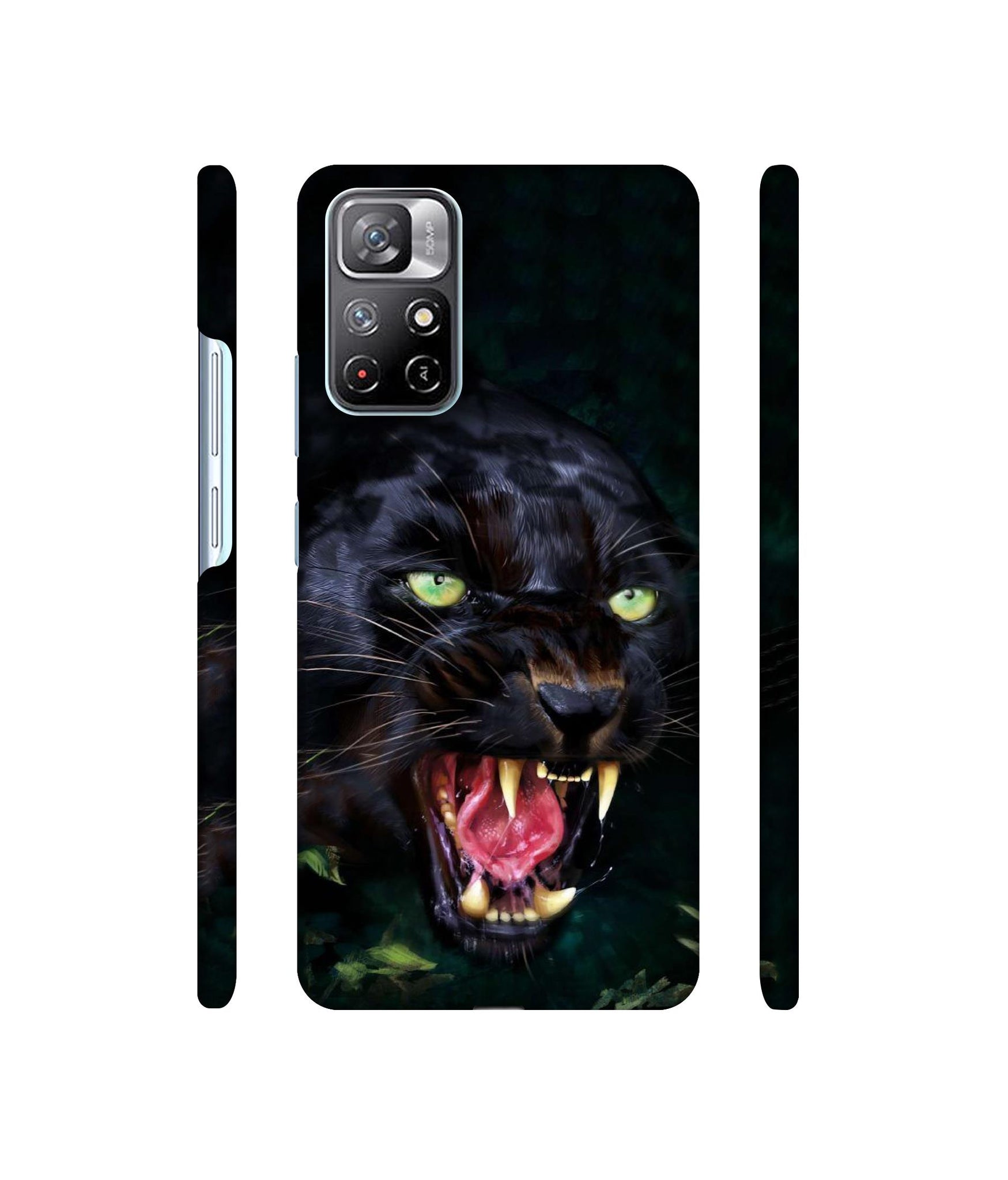 Angry Black Tiger Face Designer Hard Back Cover for Mi Redmi Note 11T 5G / Poco M4 Pro 5G