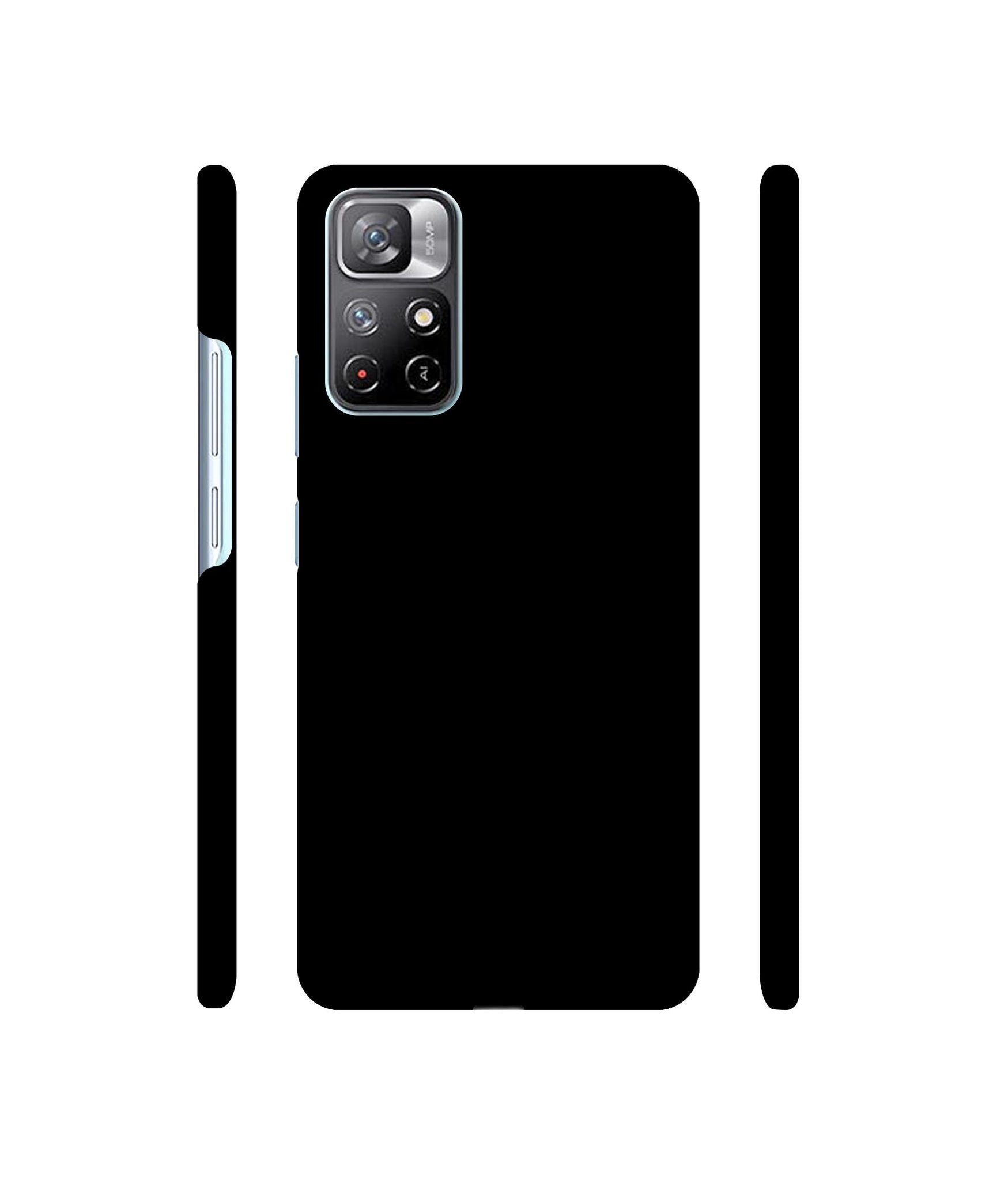 Solid Black Designer Hard Back Cover for Mi Redmi Note 11T 5G / Poco M4 Pro 5G
