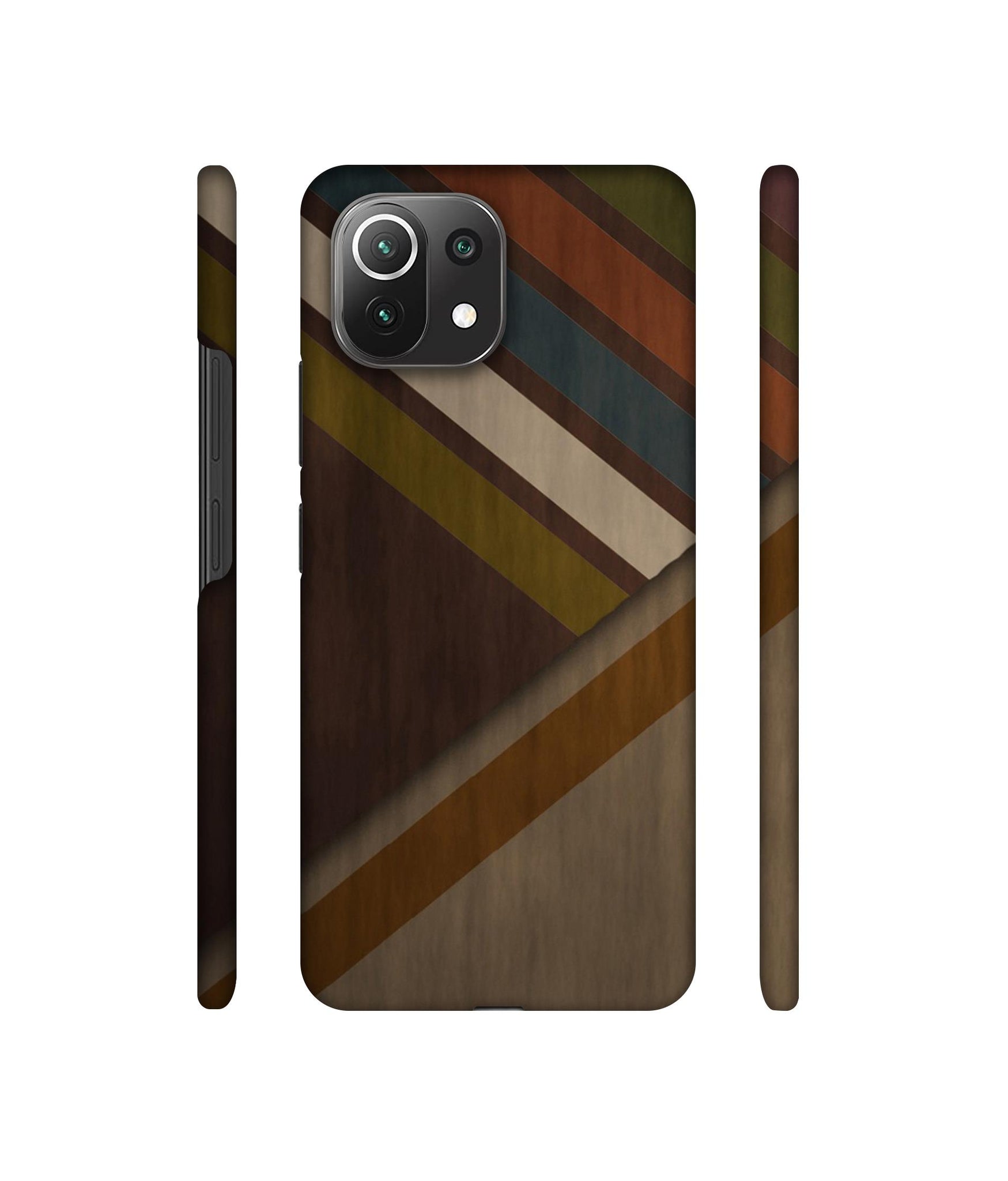 Colorful Wooden Pattern Designer Hard Back Cover for Mi 11 Lite NE 5G
