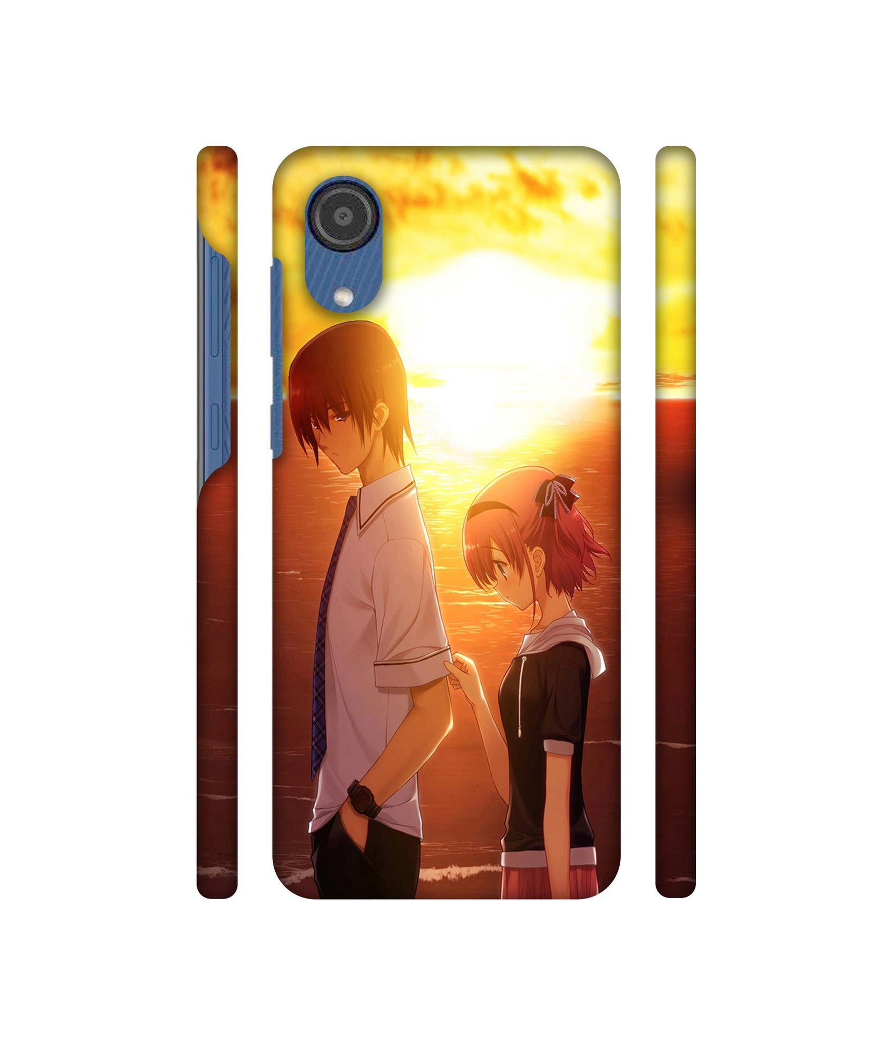 Girl Boy Sunset Sea Designer Hard Back Cover for Samsung Galaxy M03