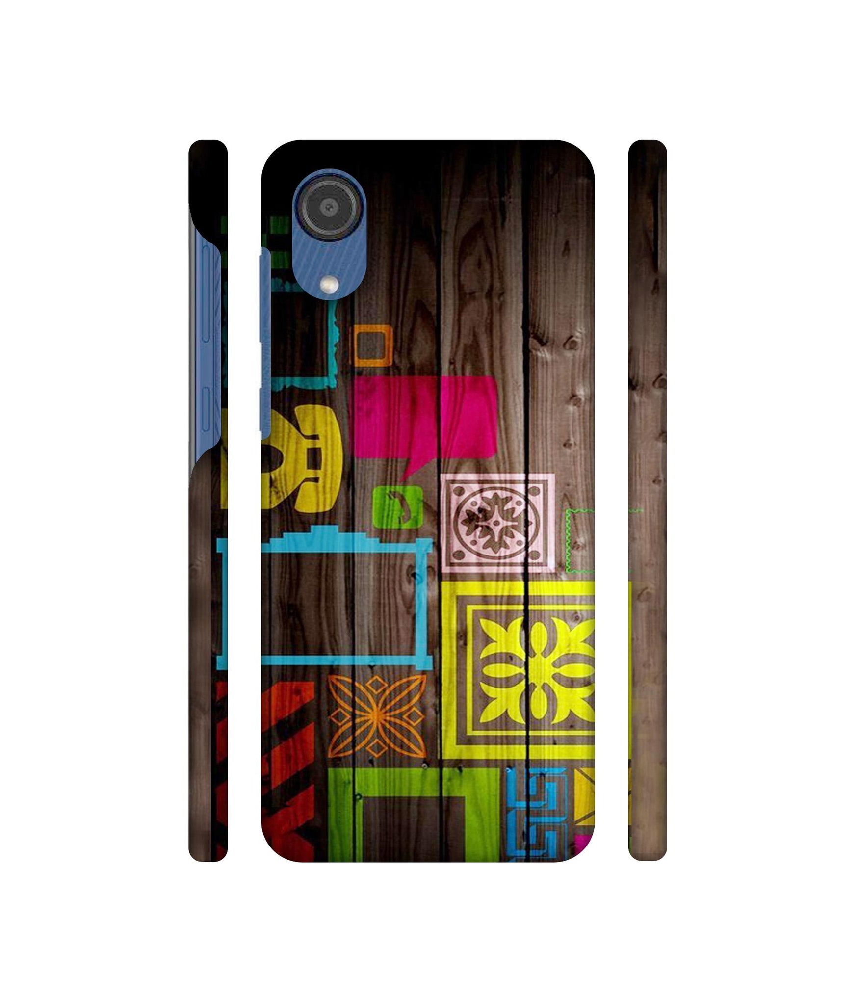 Stamps on Wooden Texture Designer Hard Back Cover for Samsung Galaxy M03