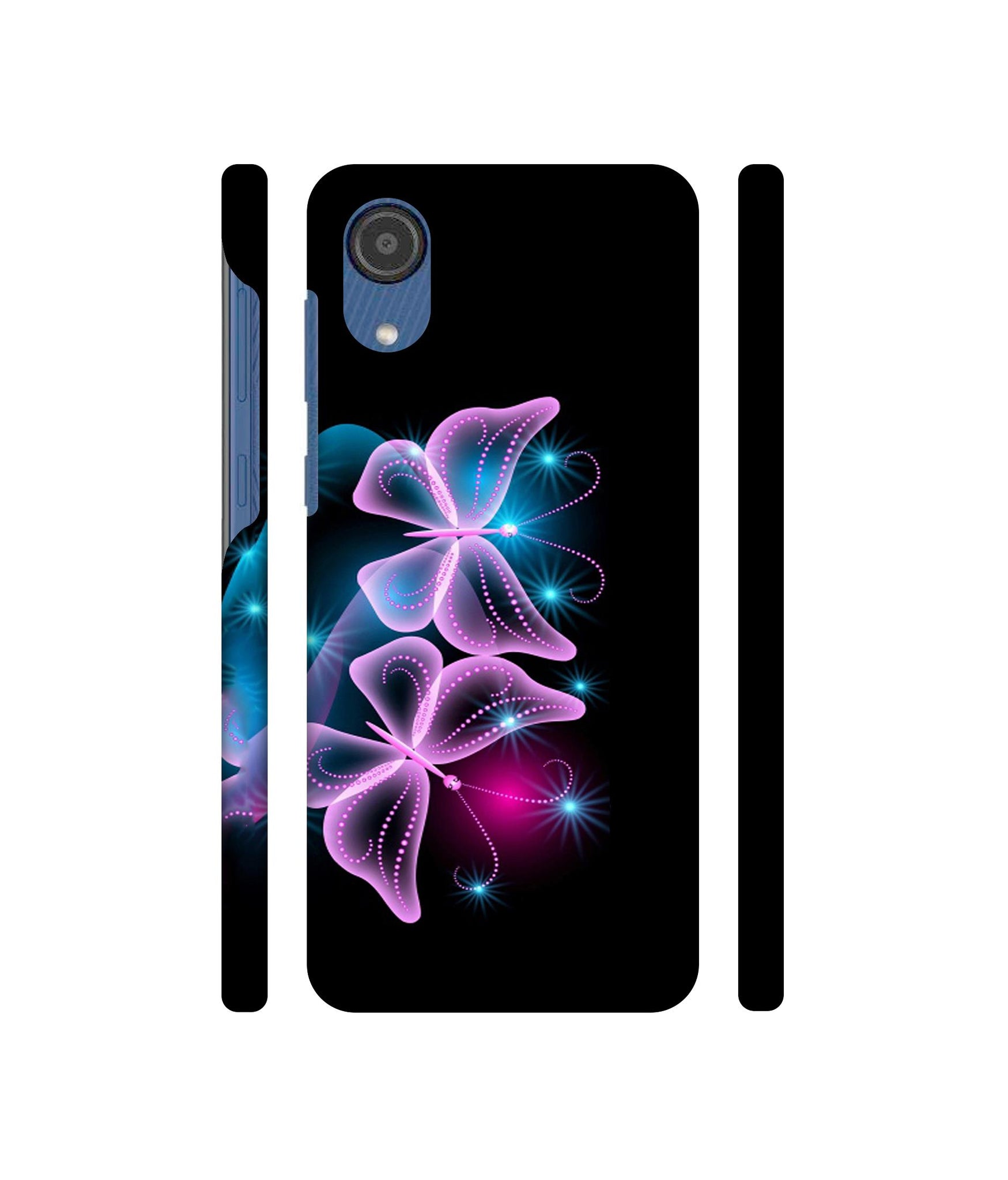 Butterflies Neon Light Designer Hard Back Cover for Samsung Galaxy M03
