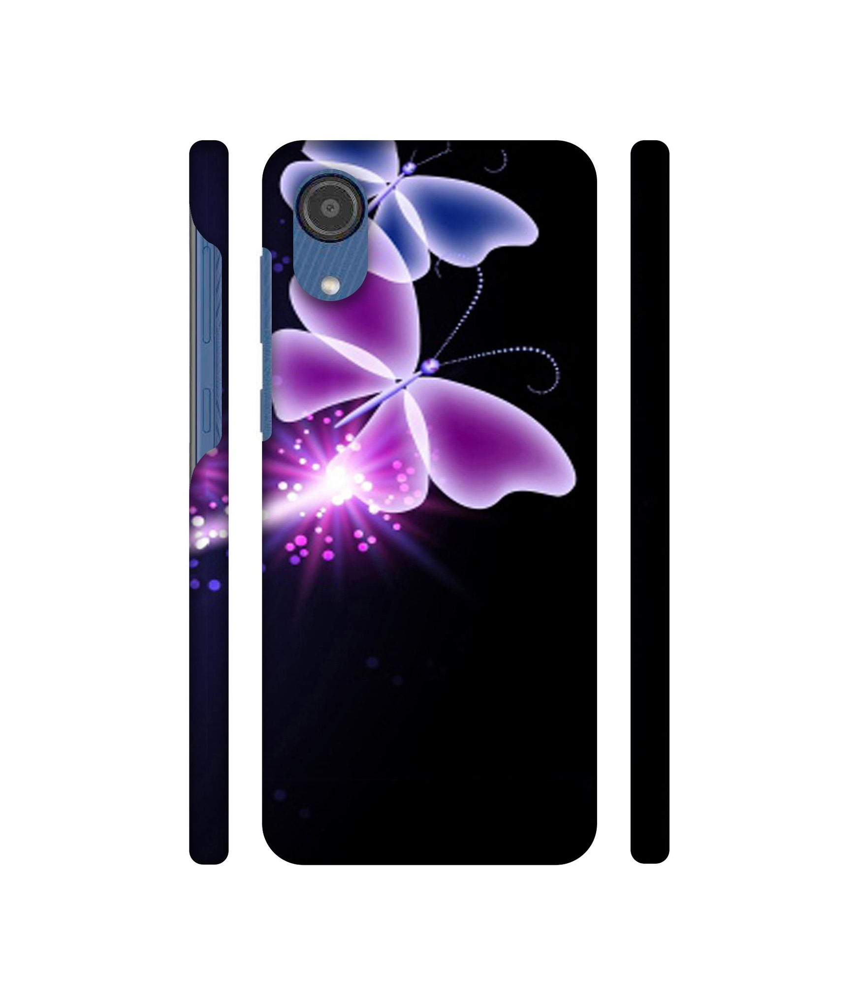Neon Butterfly Light Abstract Shine Designer Hard Back Cover for Samsung Galaxy M03
