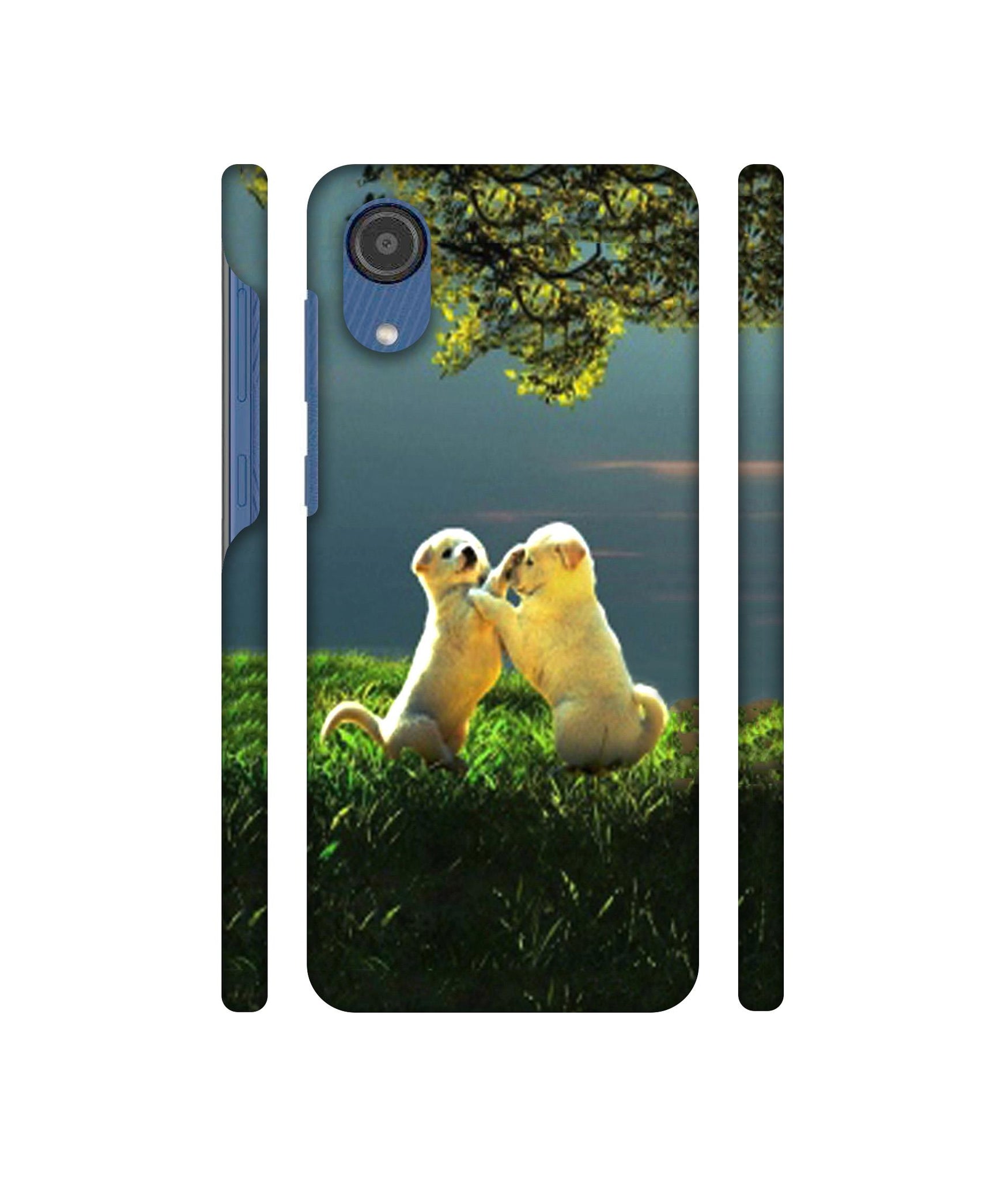 Puppy Couple Play Kids Nature Designer Hard Back Cover for Samsung Galaxy M03