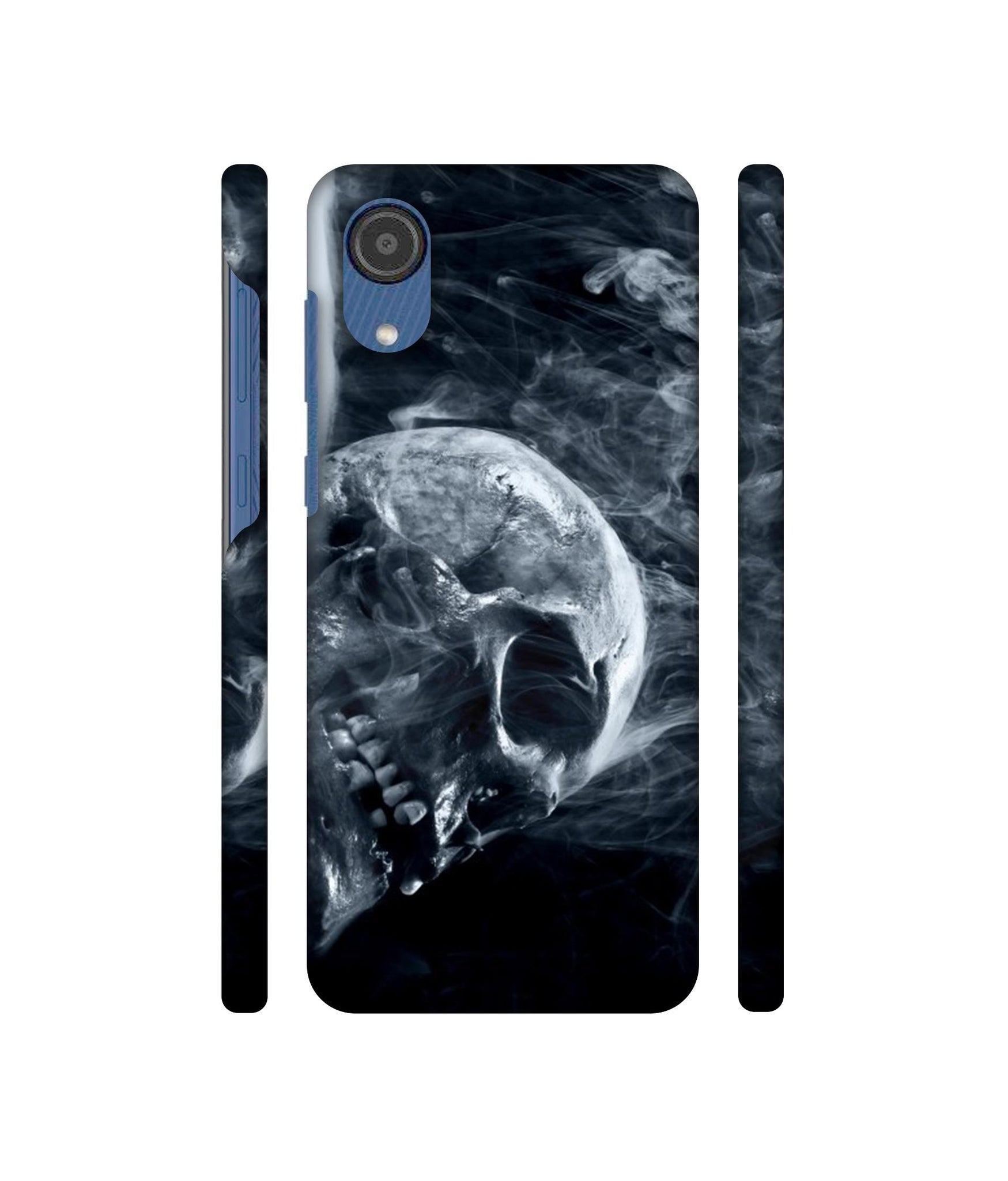 Skull Smoke Blue Scary Death Designer Hard Back Cover for Samsung Galaxy M03