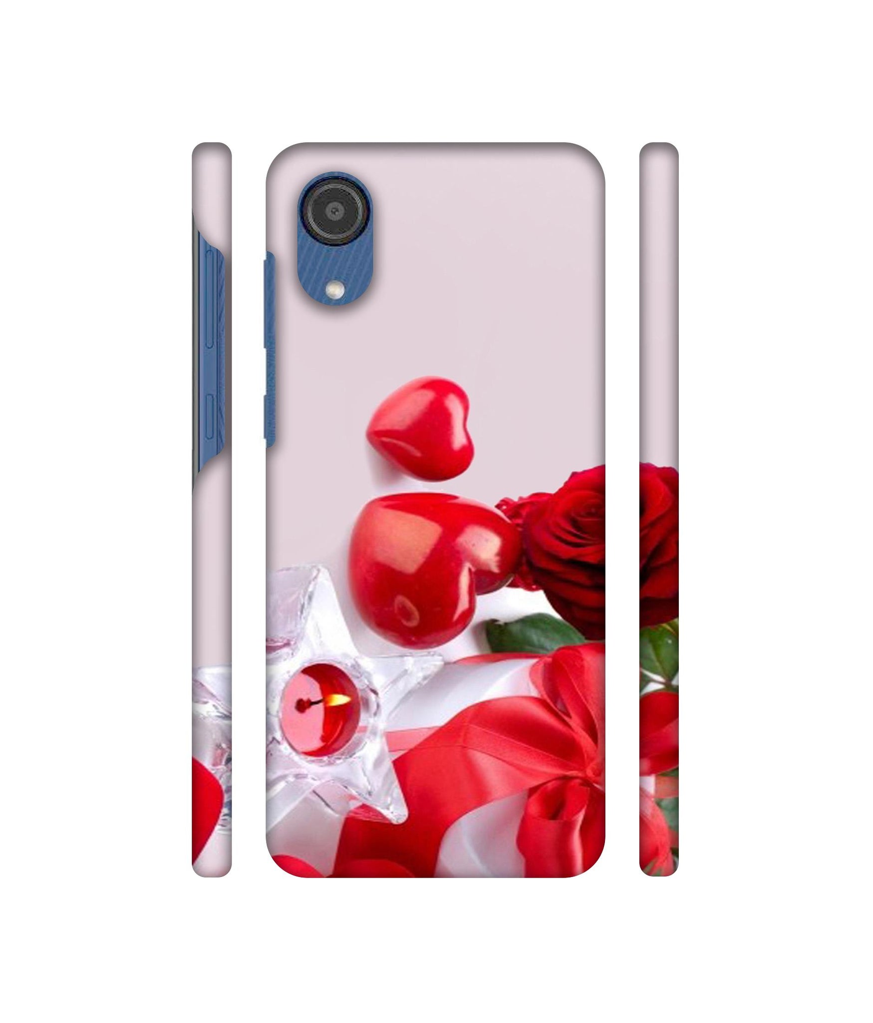 Red Rose Heart Valentines Couple Designer Hard Back Cover for Samsung Galaxy M03