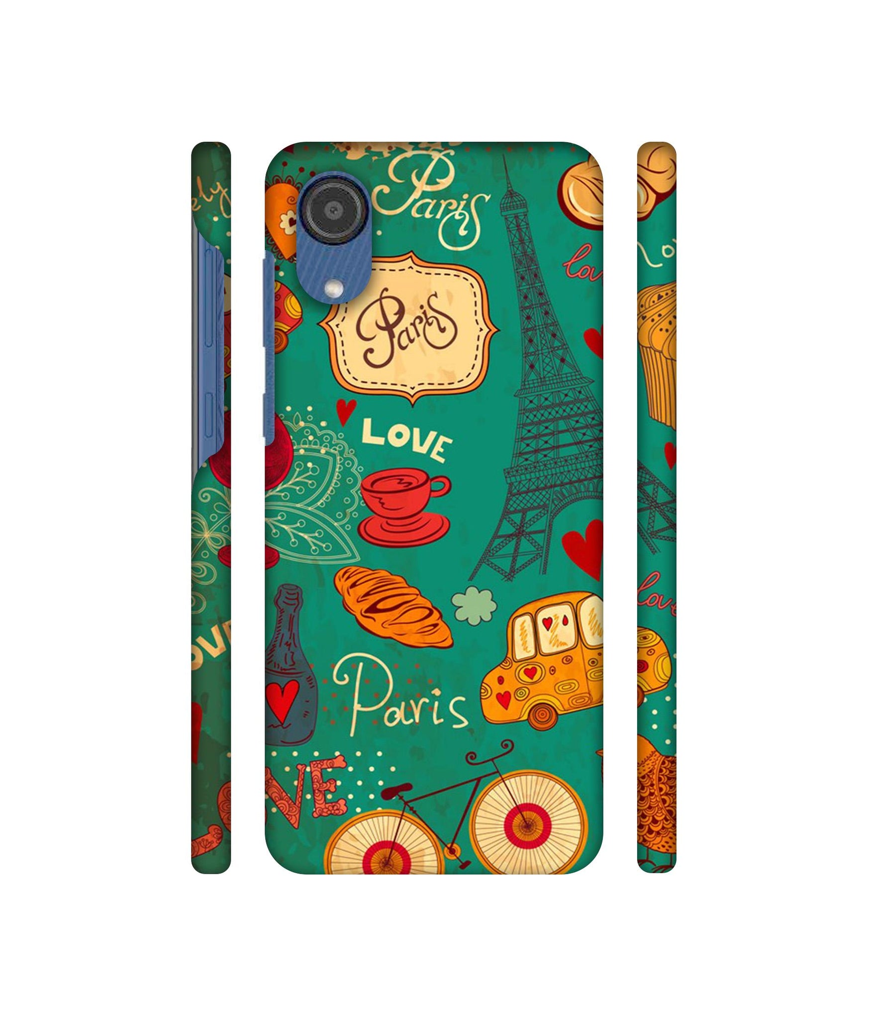 Paris Love Print Designer Hard Back Cover for Samsung Galaxy M03