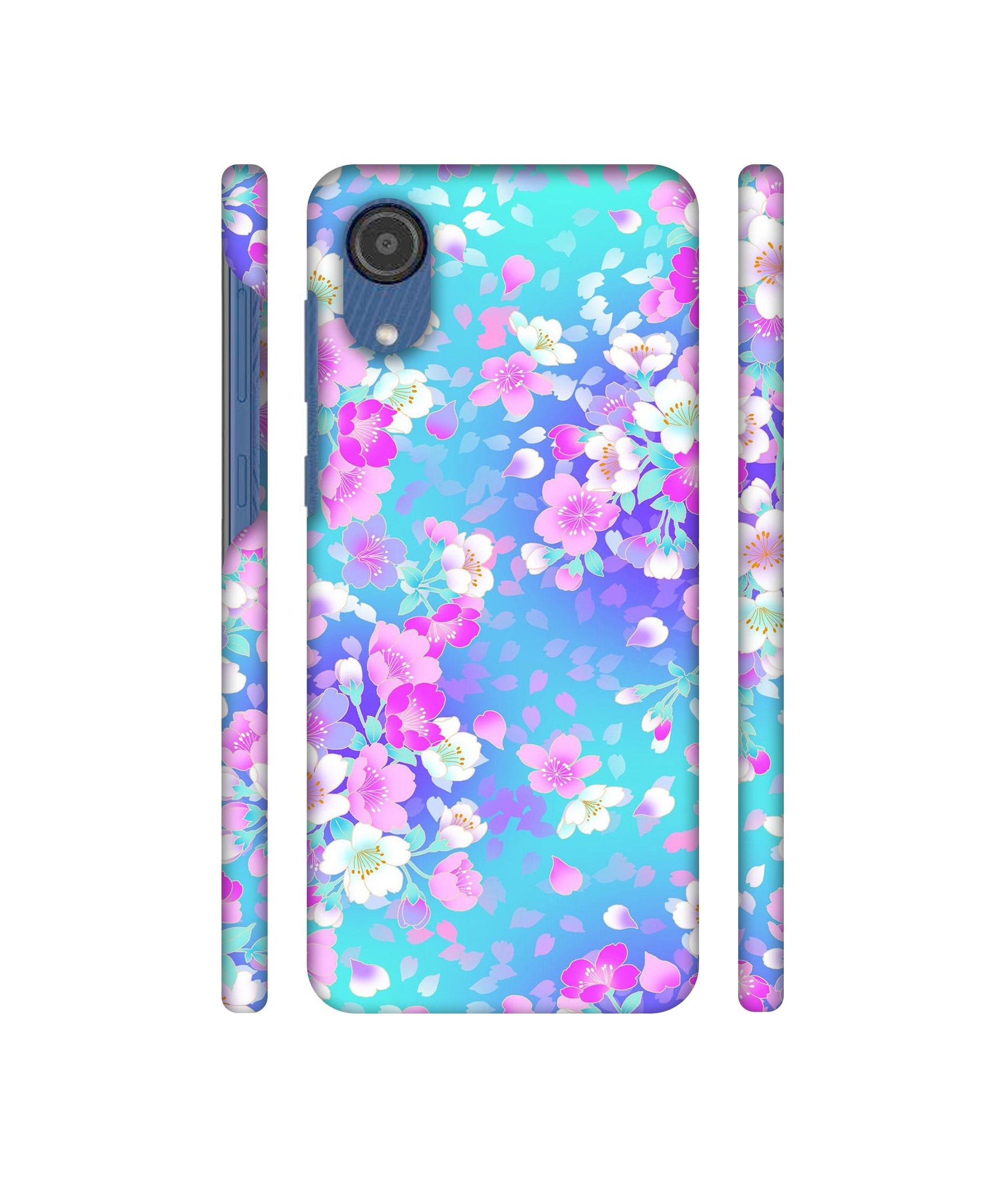 Floral Blue Pattern Designer Hard Back Cover for Samsung Galaxy M03
