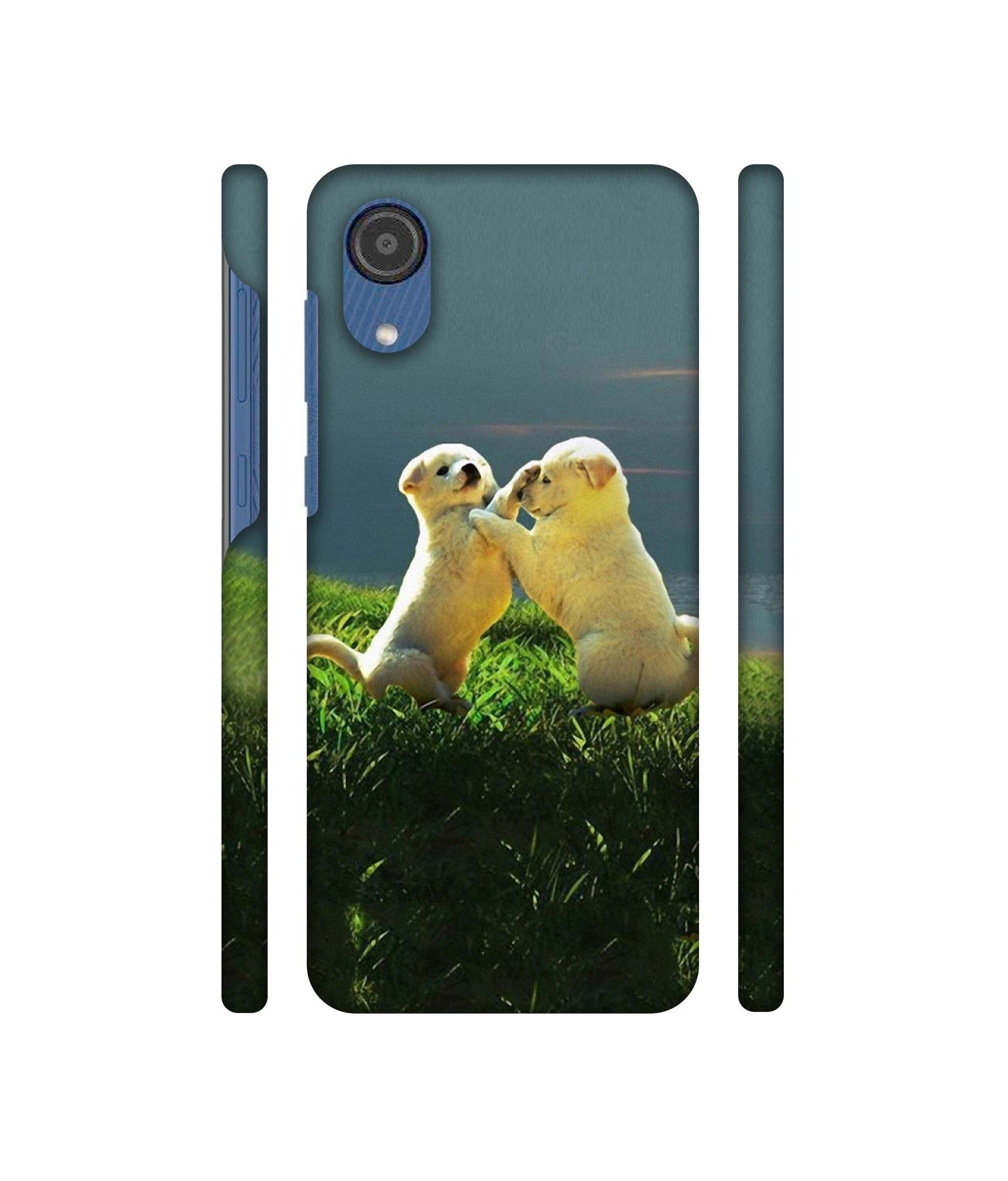 Puppy Couple Sunset Designer Hard Back Cover for Samsung Galaxy M03