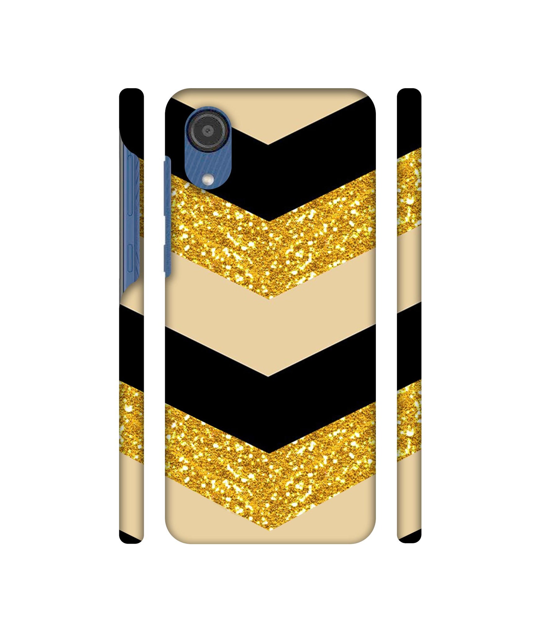 Black & Gold Designer Hard Back Cover for Samsung Galaxy M03