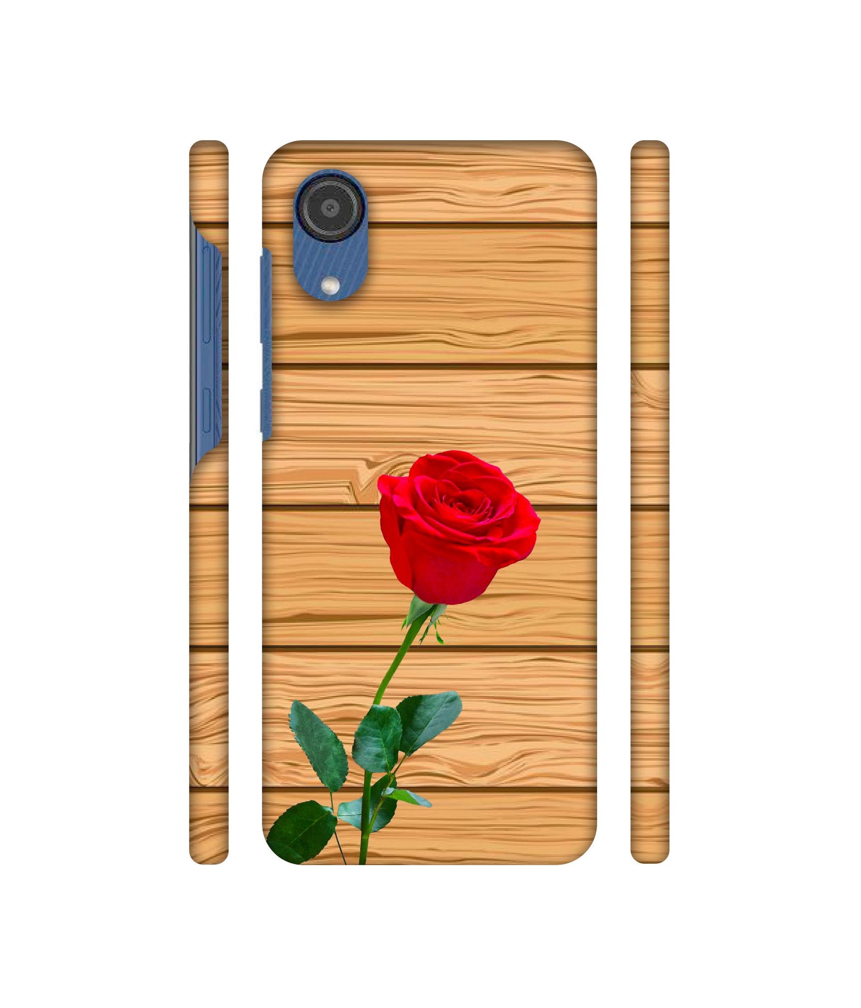 Rose With Wooden Texture Designer Hard Back Cover for Samsung Galaxy M03