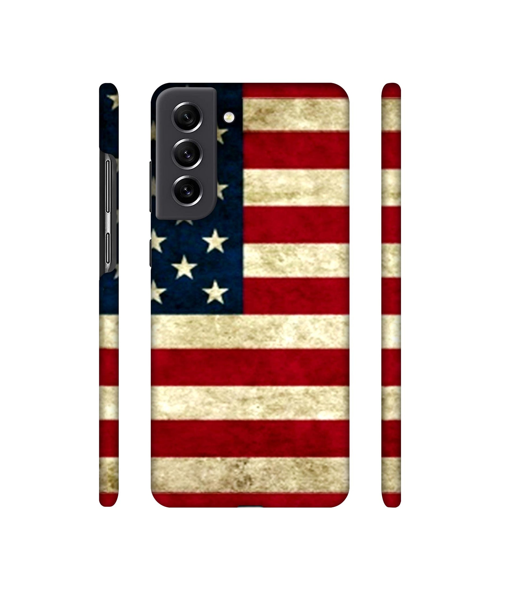Multicoloured USA Flag Designer Hard Back Cover for Samsung Galaxy S21 FE 5G