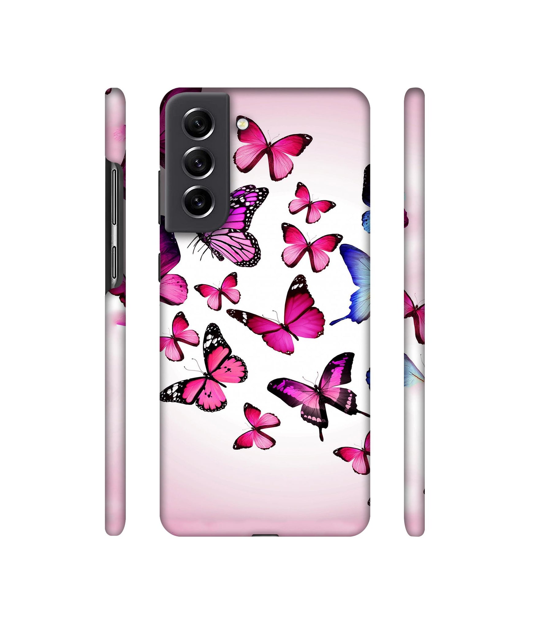 Flying Colorful Butterfly Designer Hard Back Cover for Samsung Galaxy S21 FE 5G