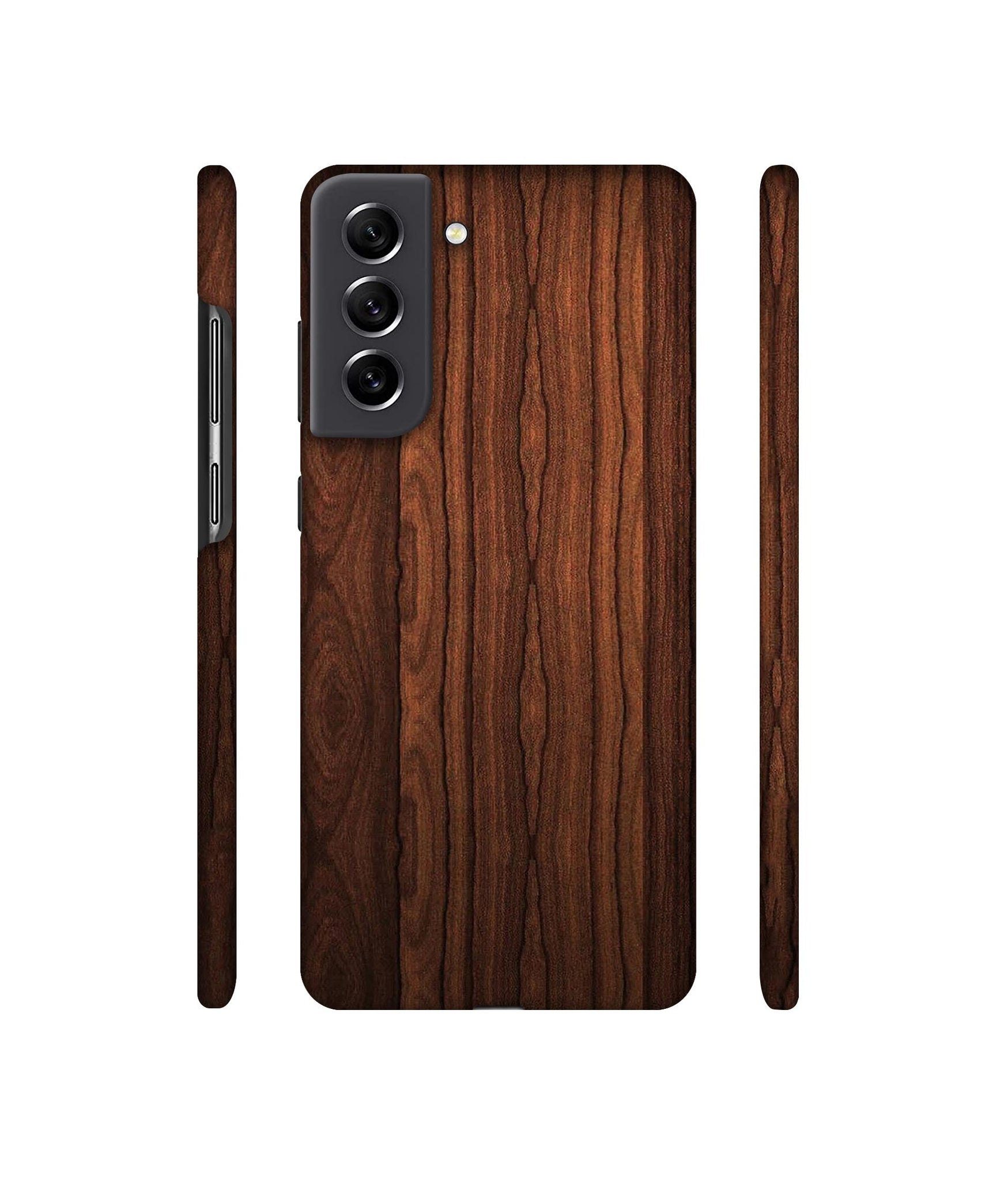 Brown Wooden Texture Designer Hard Back Cover for Samsung Galaxy S21 FE 5G