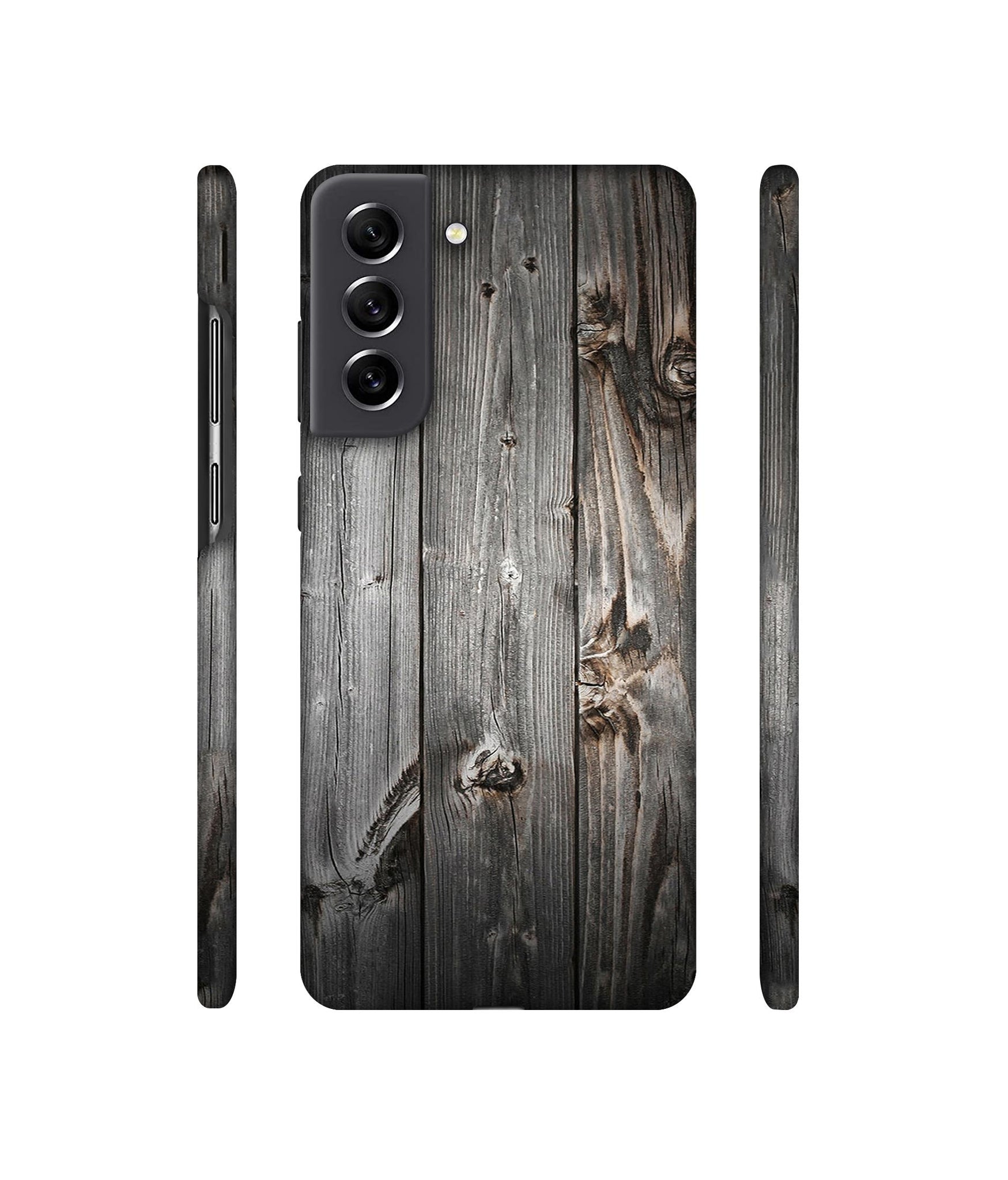 Grey Wooden Texture Designer Hard Back Cover for Samsung Galaxy S21 FE 5G