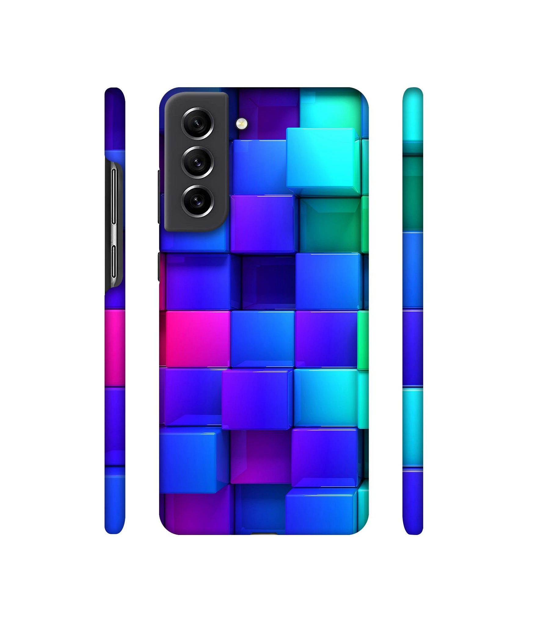 Blocks Rainbow 3D Graphics Designer Hard Back Cover for Samsung Galaxy S21 FE 5G