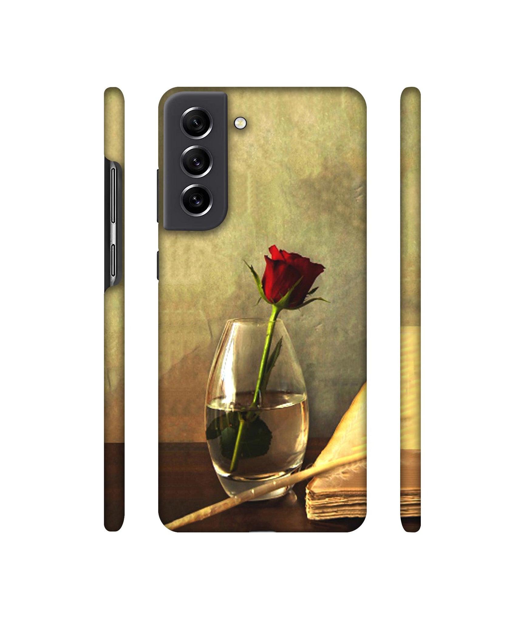 Red Rose in Glass Designer Hard Back Cover for Samsung Galaxy S21 FE 5G