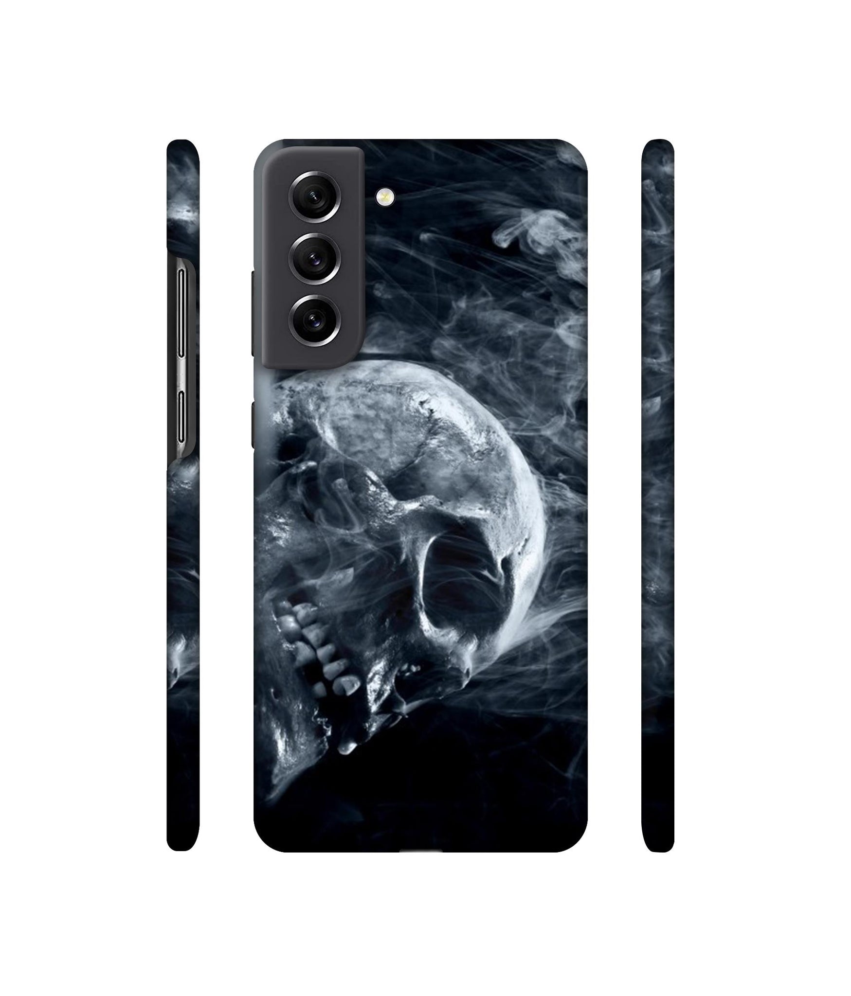 Skull Smoke Blue Scary Death Designer Hard Back Cover for Samsung Galaxy S21 FE 5G