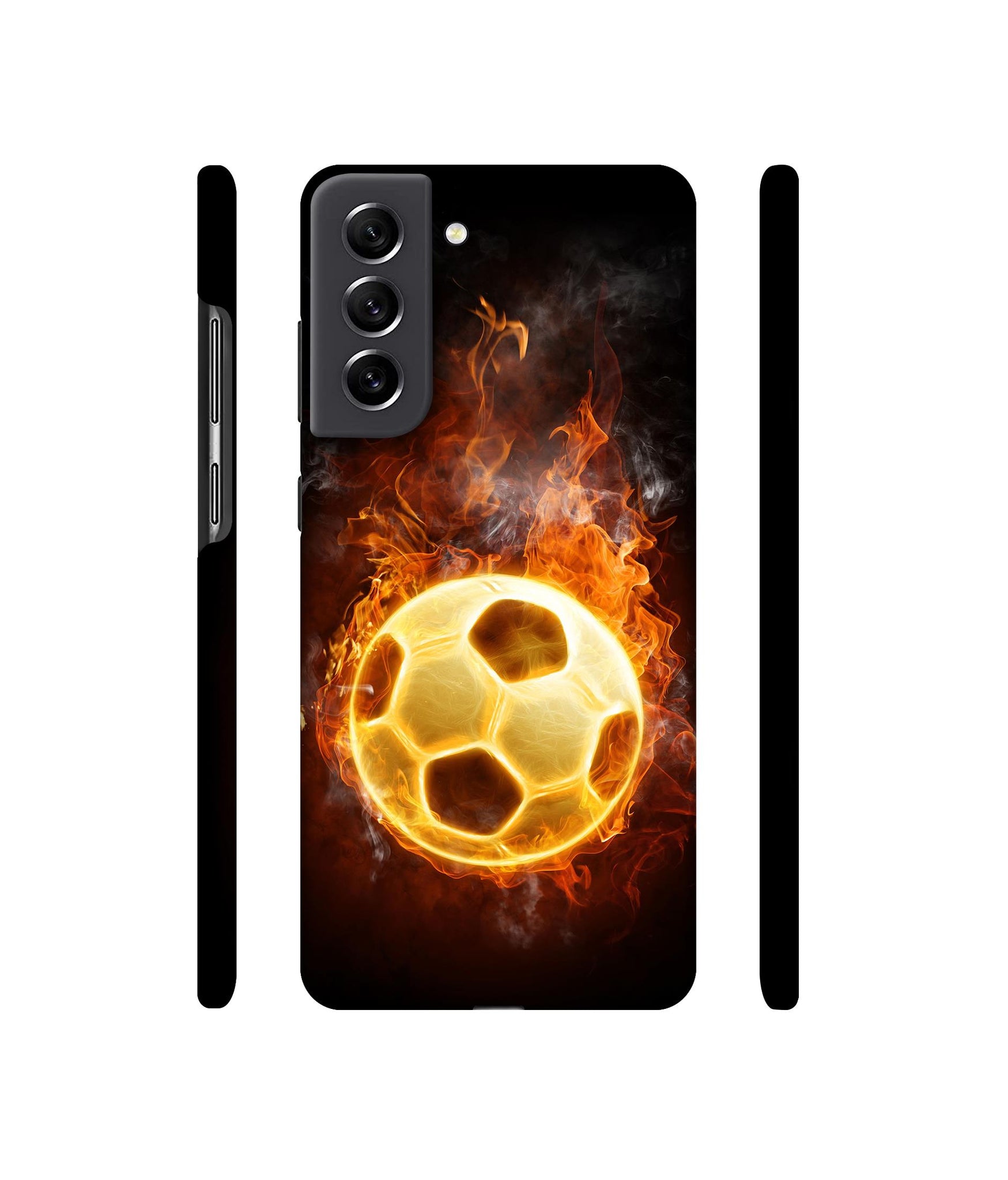Football & Fire Designer Hard Back Cover for Samsung Galaxy S21 FE 5G