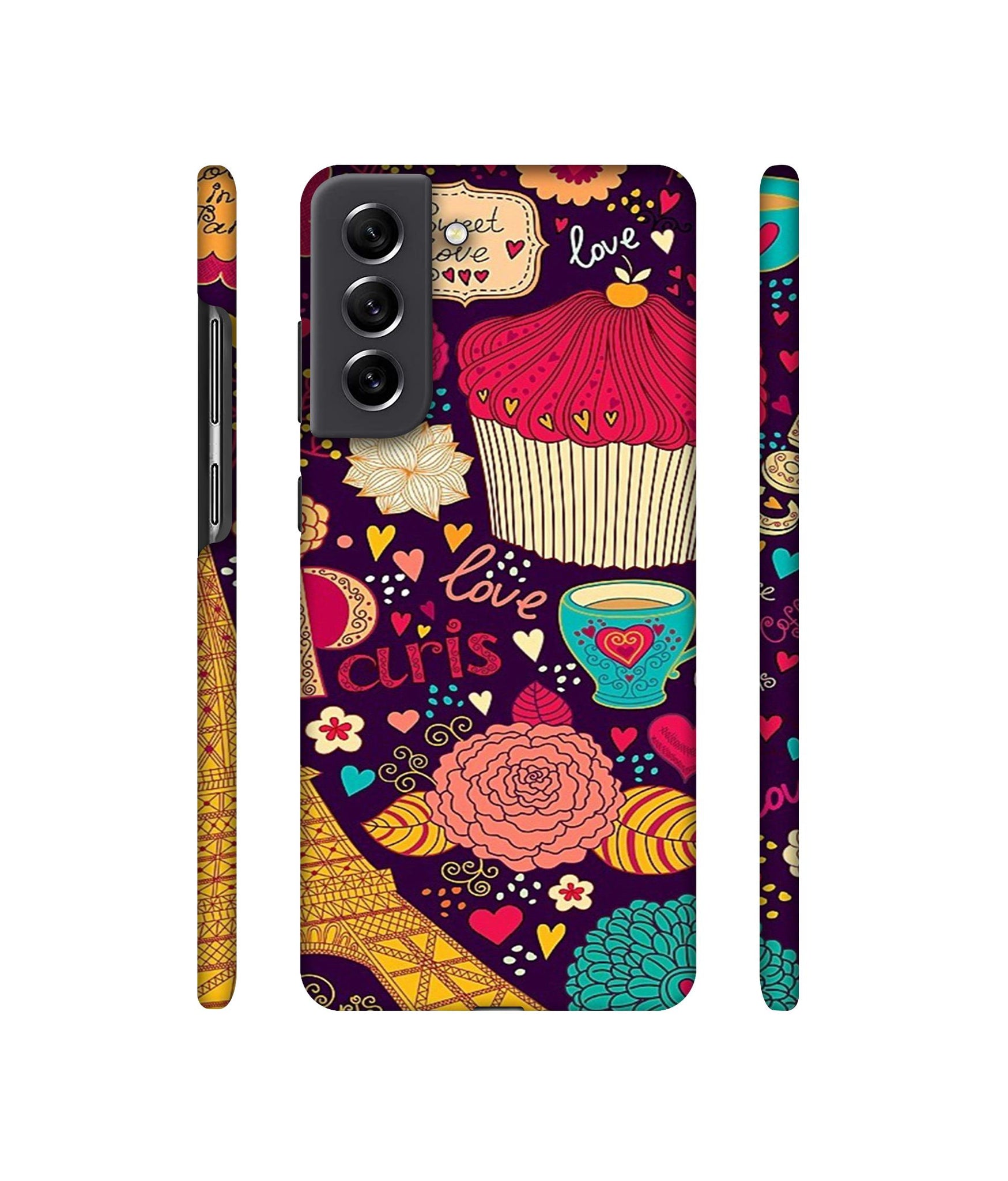 Paris Flower Love Designer Hard Back Cover for Samsung Galaxy S21 FE 5G