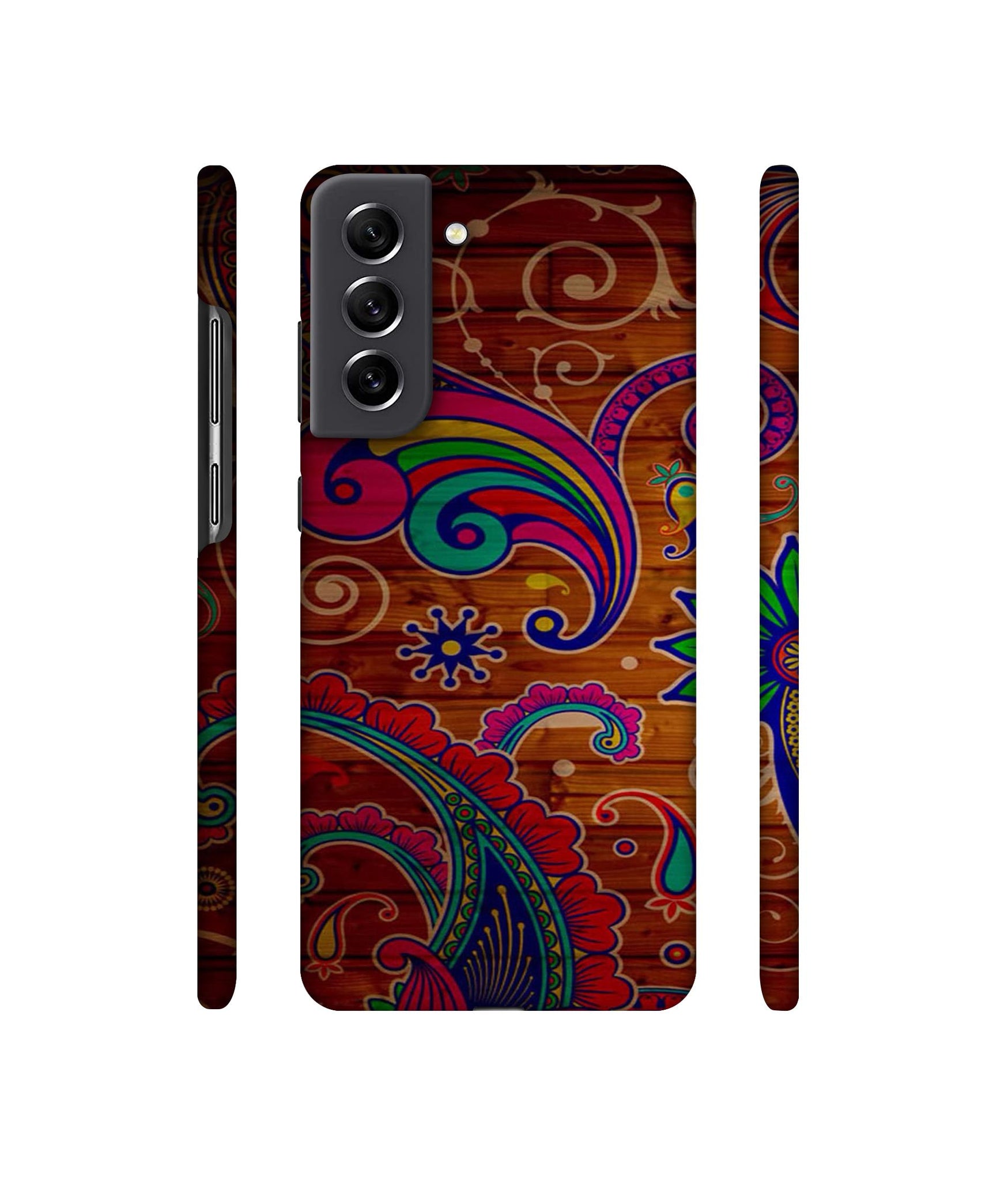 Wooden Pattern Print Designer Hard Back Cover for Samsung Galaxy S21 FE 5G