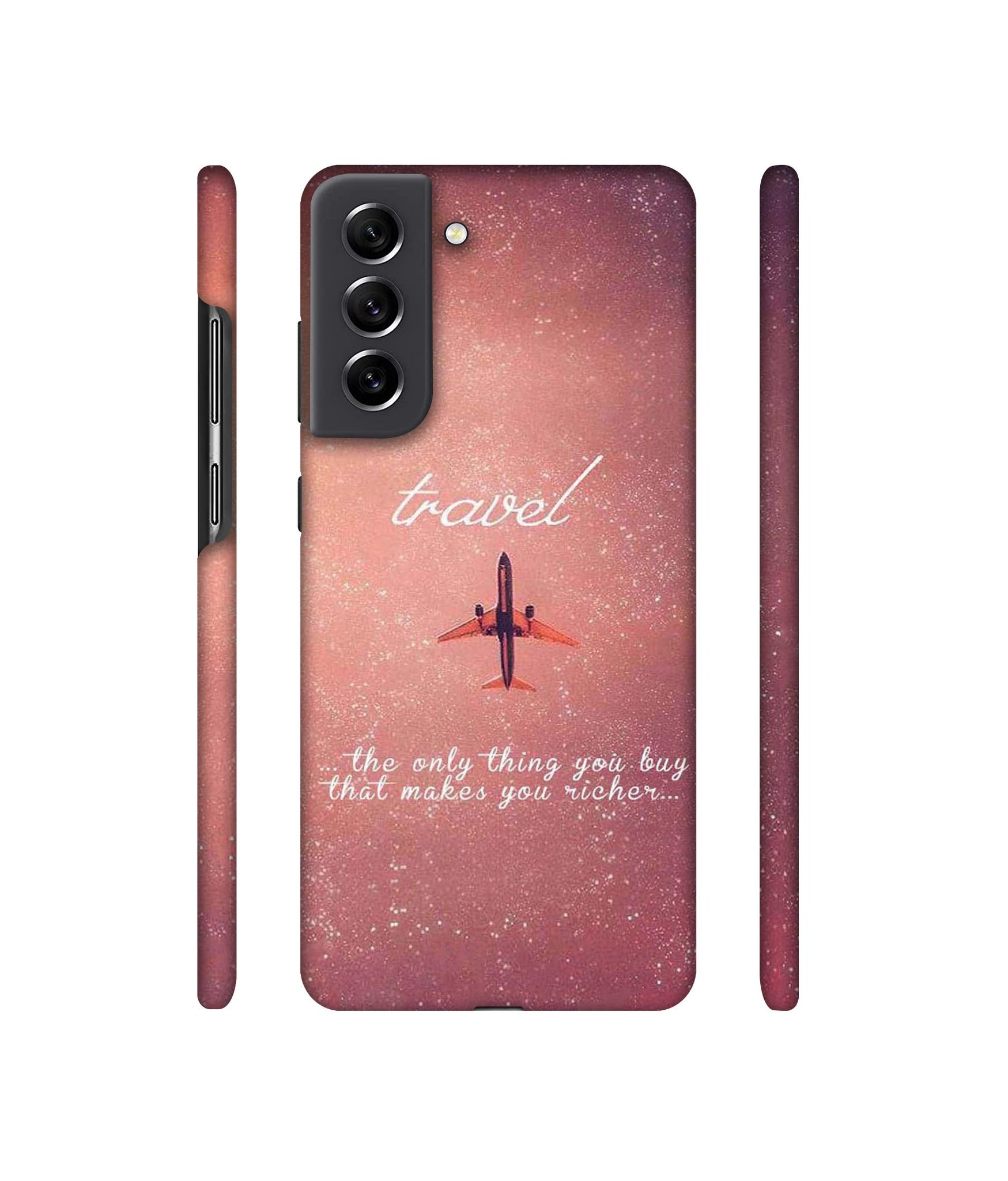 Travel with Plane Designer Hard Back Cover for Samsung Galaxy S21 FE 5G