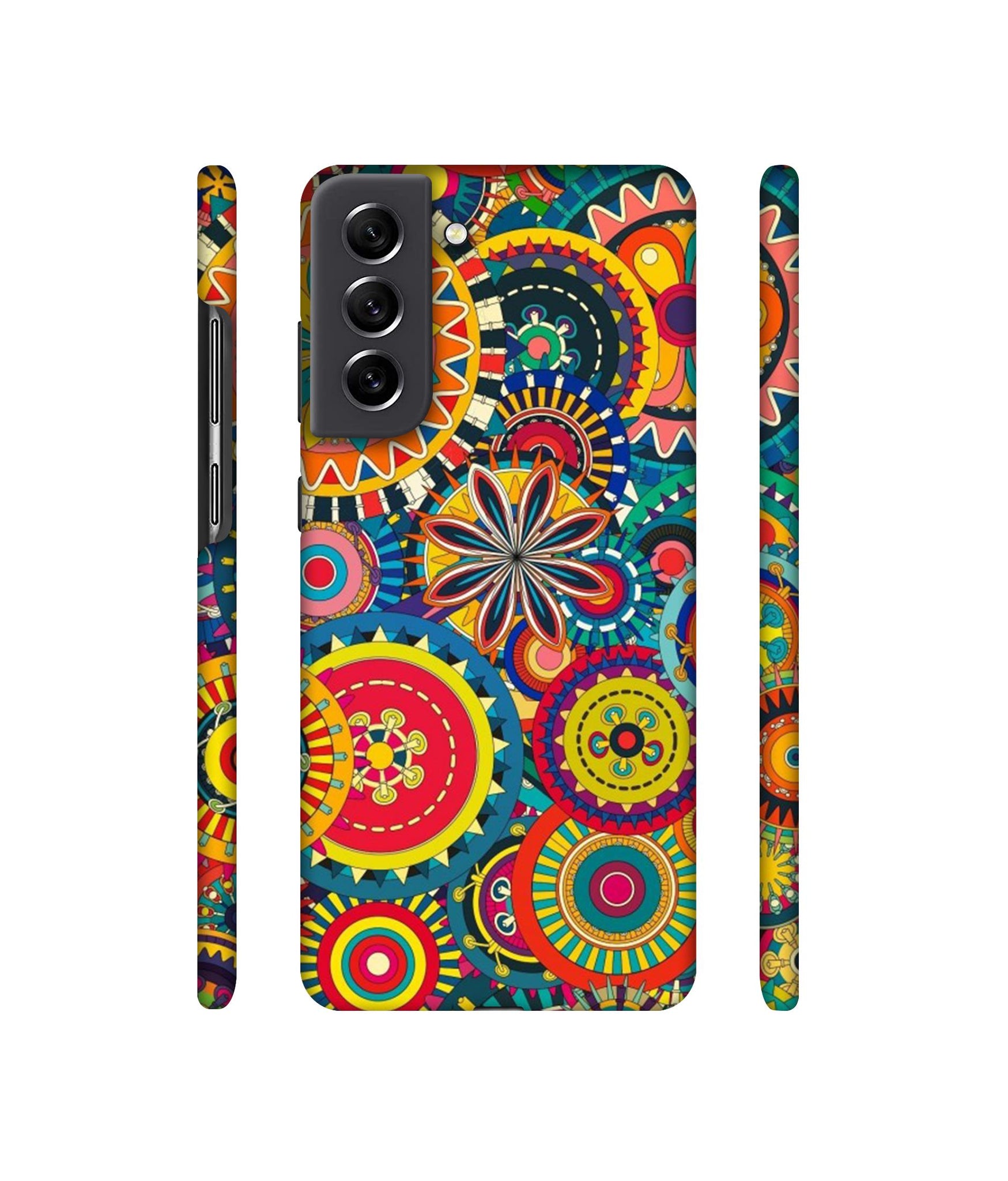 Ring Pattern Print Designer Hard Back Cover for Samsung Galaxy S21 FE 5G