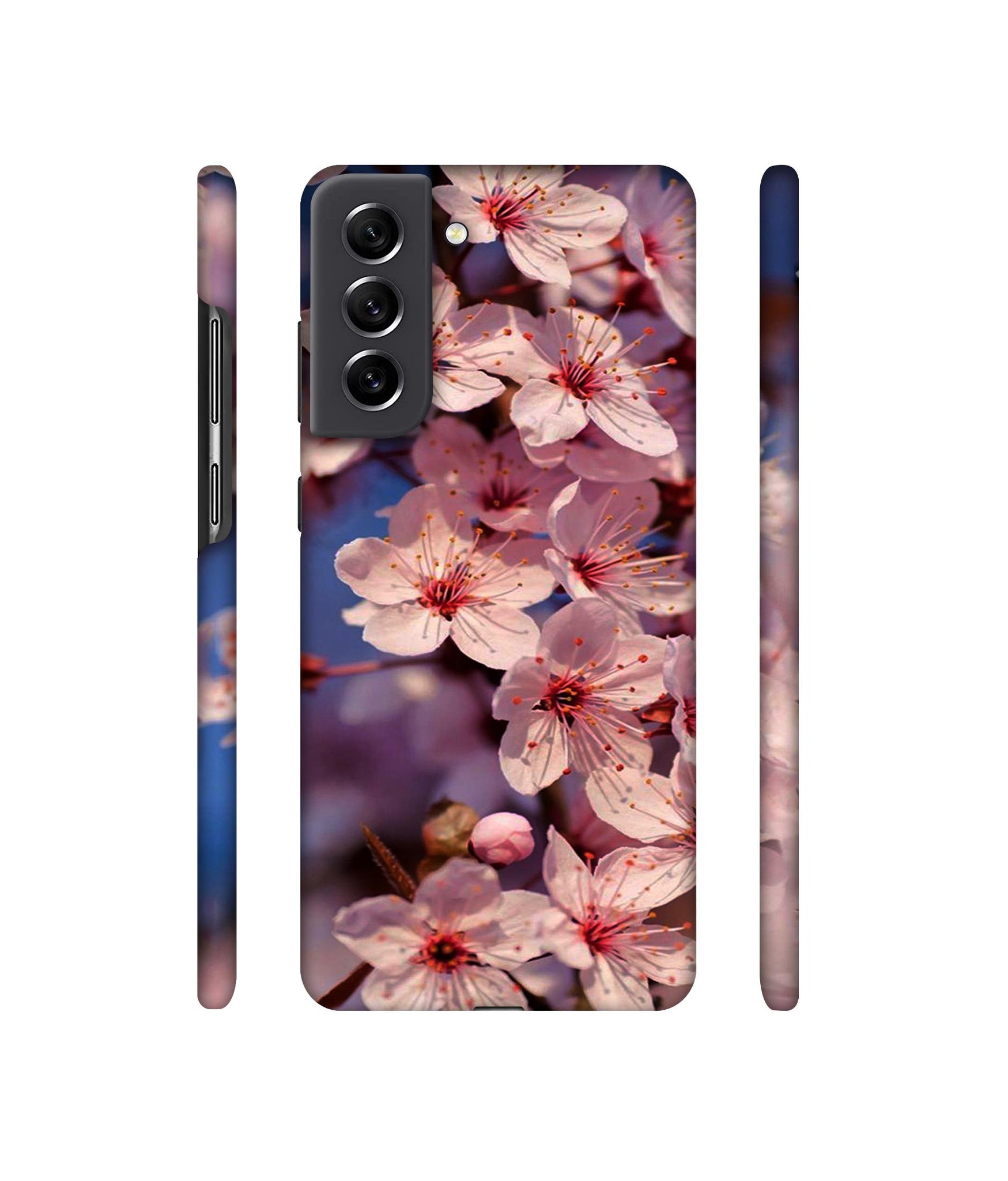 Pink Flowers Pattern Designer Hard Back Cover for Samsung Galaxy S21 FE 5G