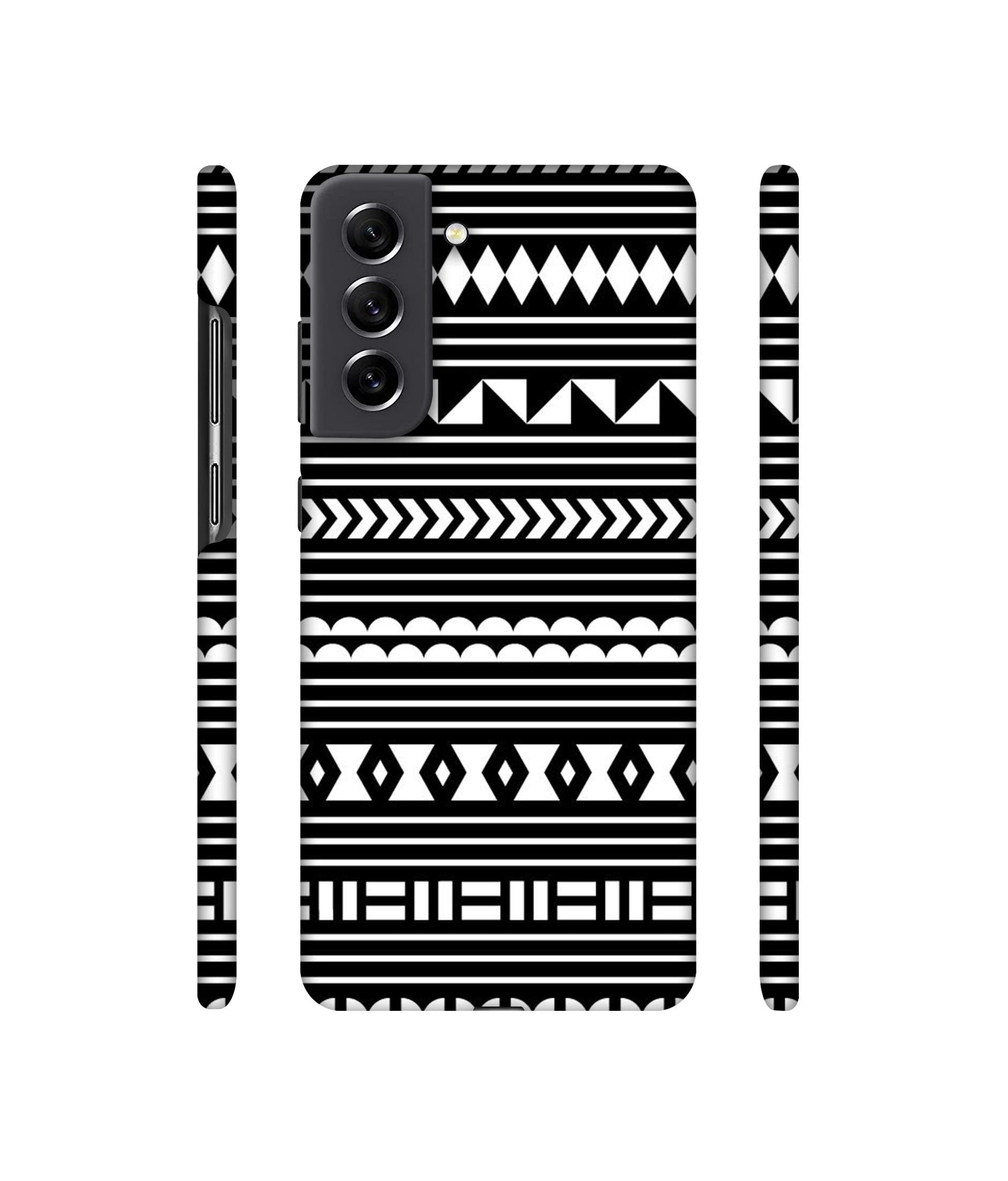 Black Pattern Designer Hard Back Cover for Samsung Galaxy S21 FE 5G