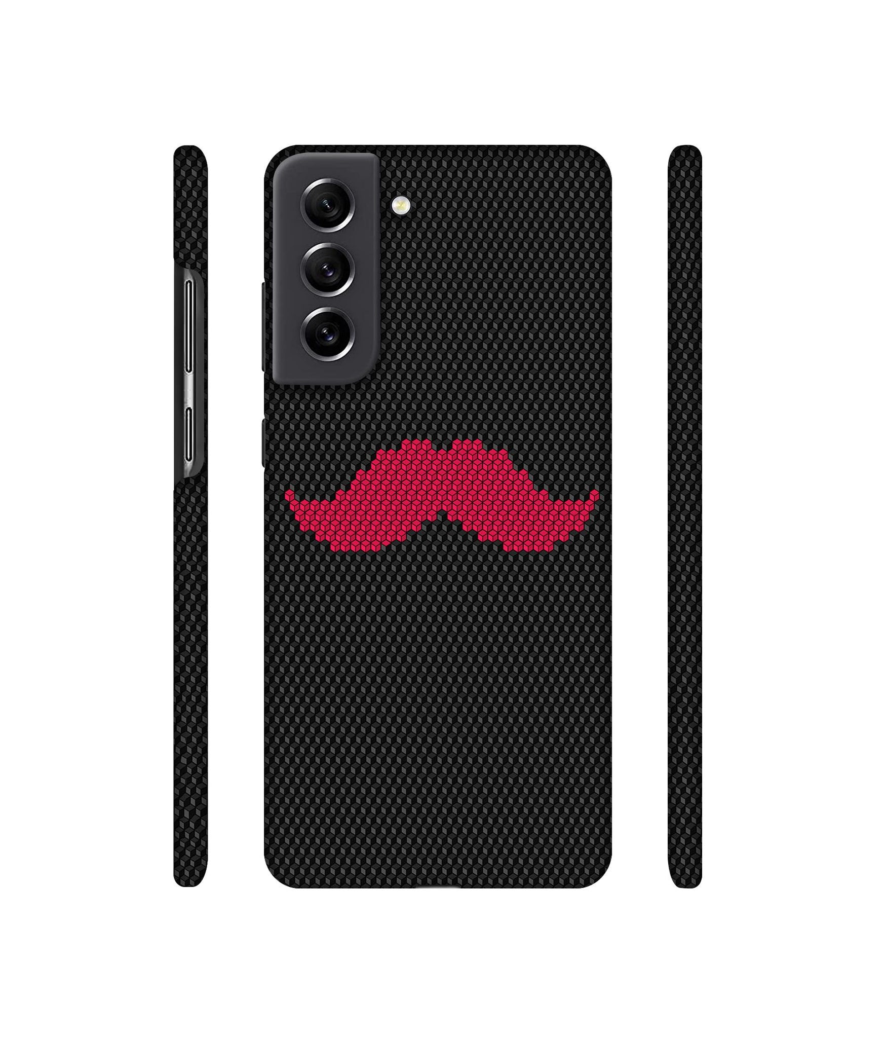 Pink Mustache Pattern Designer Hard Back Cover for Samsung Galaxy S21 FE 5G