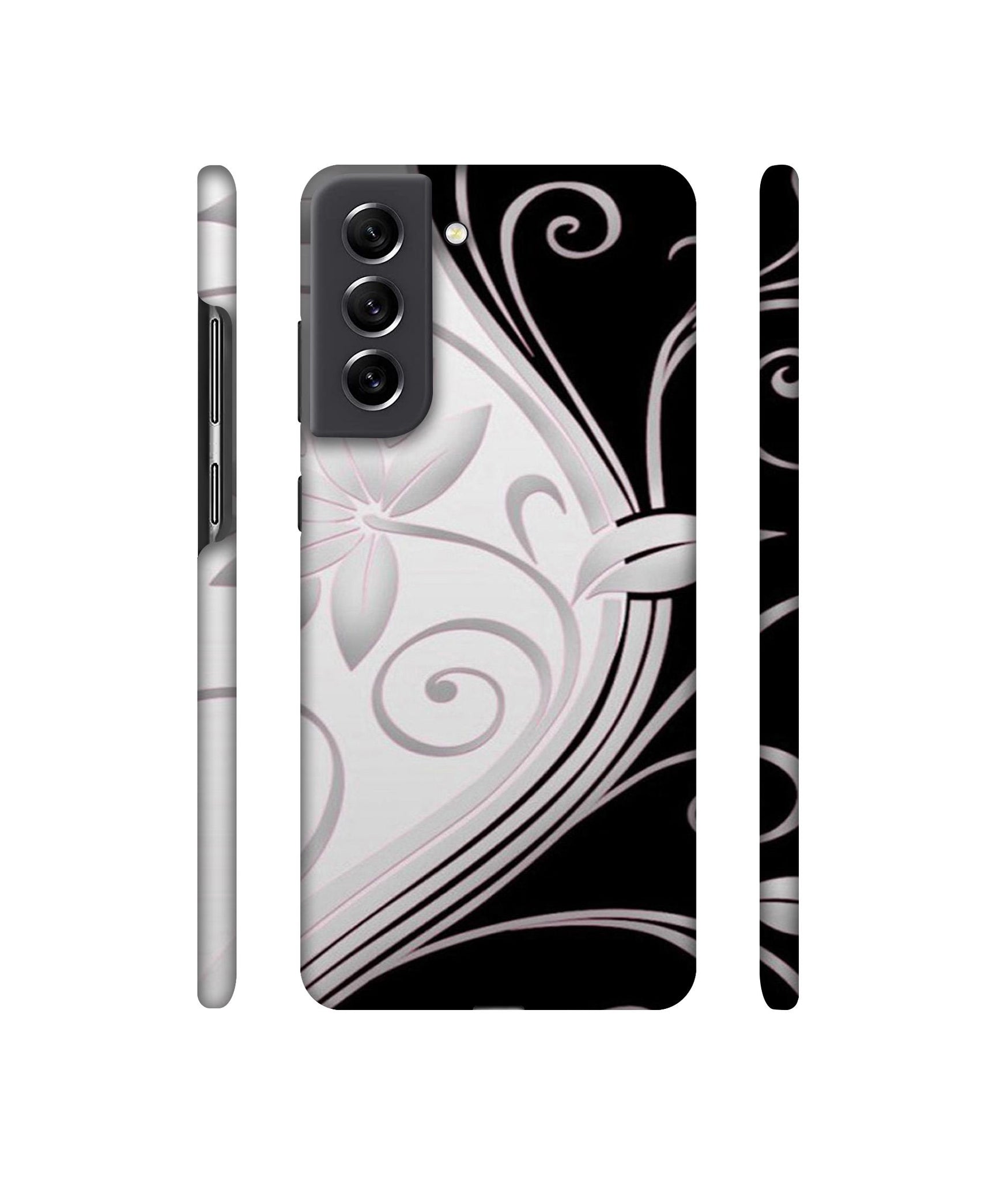 Black And White Flower Designer Hard Back Cover for Samsung Galaxy S21 FE 5G