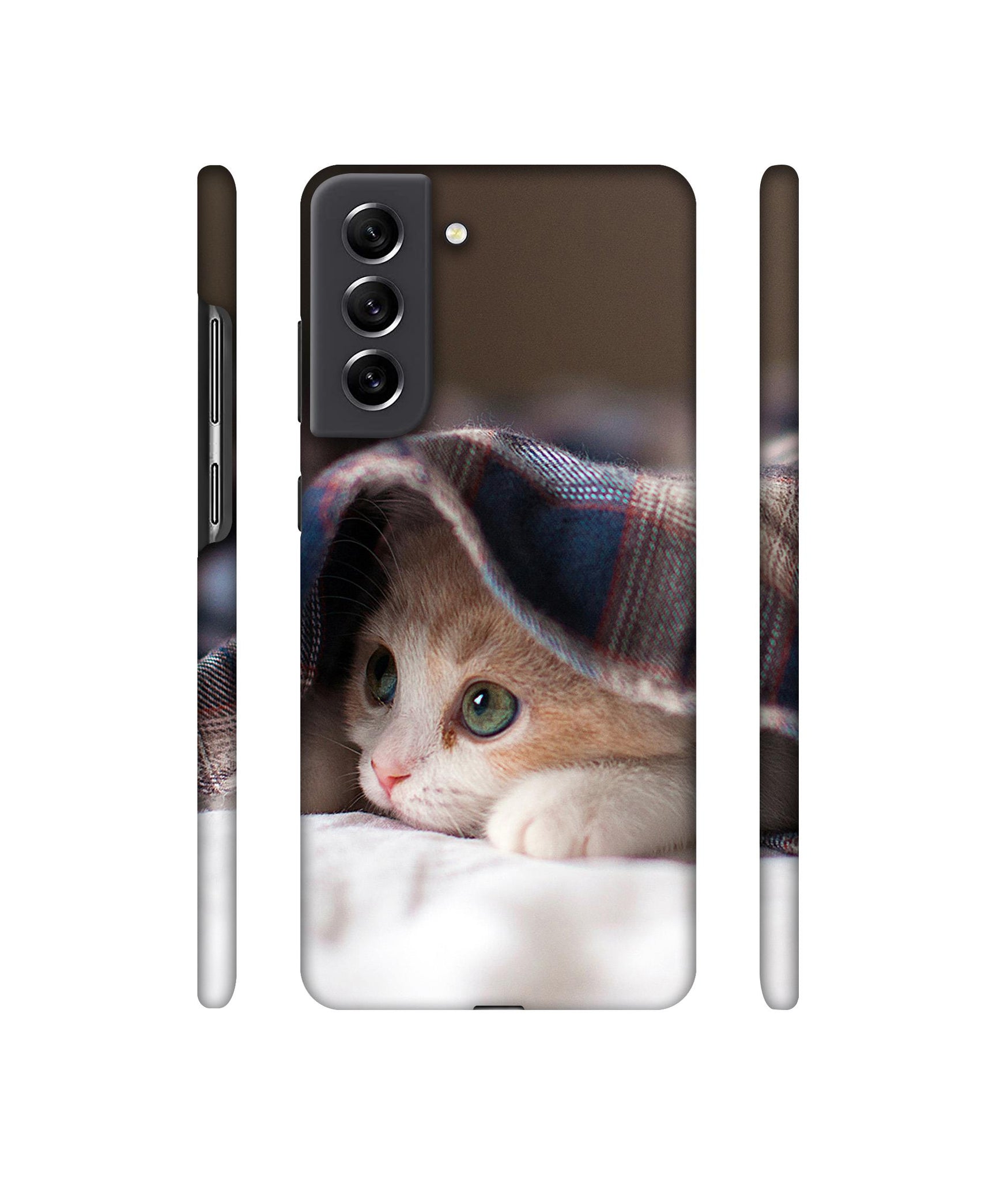 Sleepy Kitten Designer Hard Back Cover for Samsung Galaxy S21 FE 5G