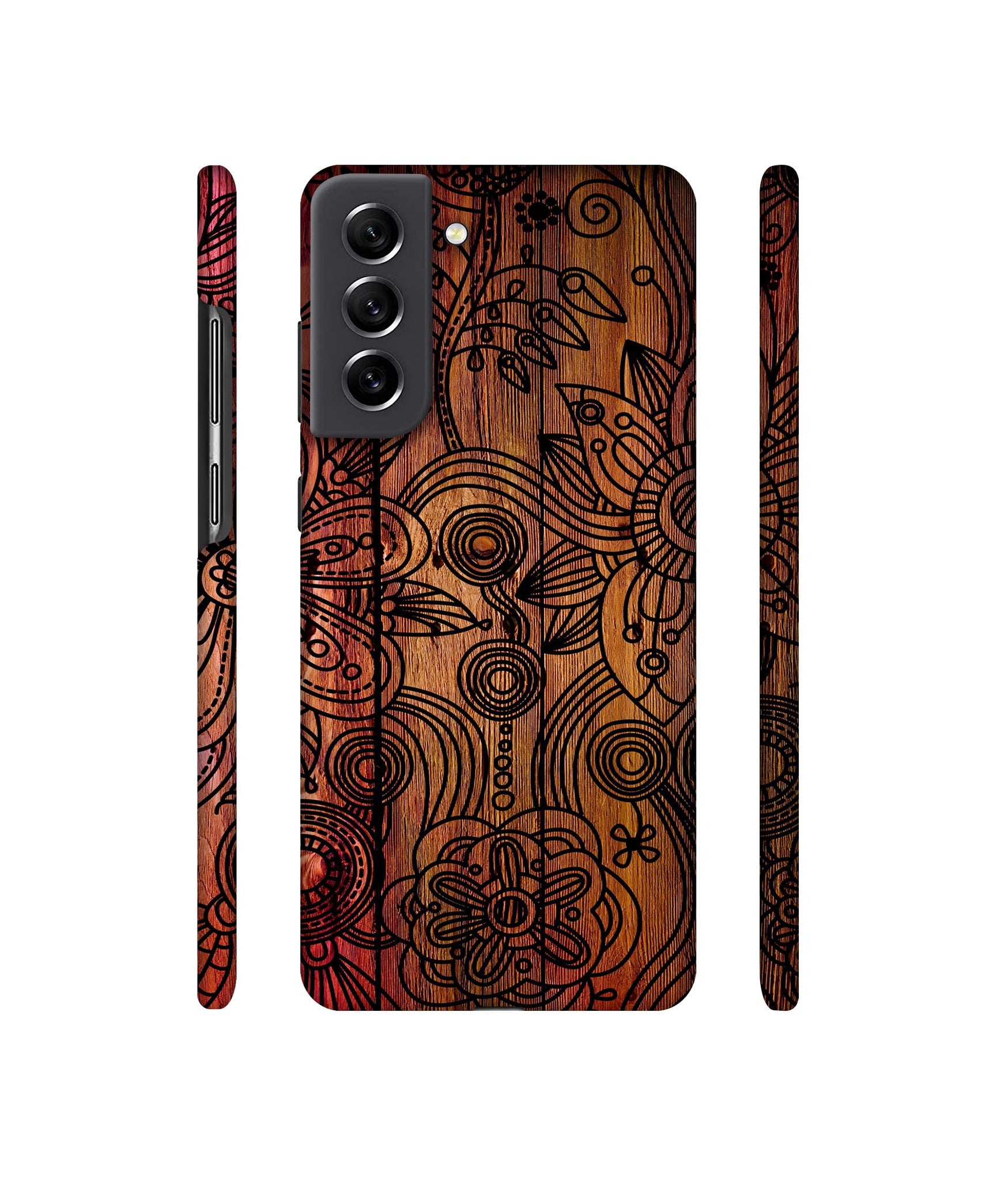 Dark Wooden Background Designer Hard Back Cover for Samsung Galaxy S21 FE 5G