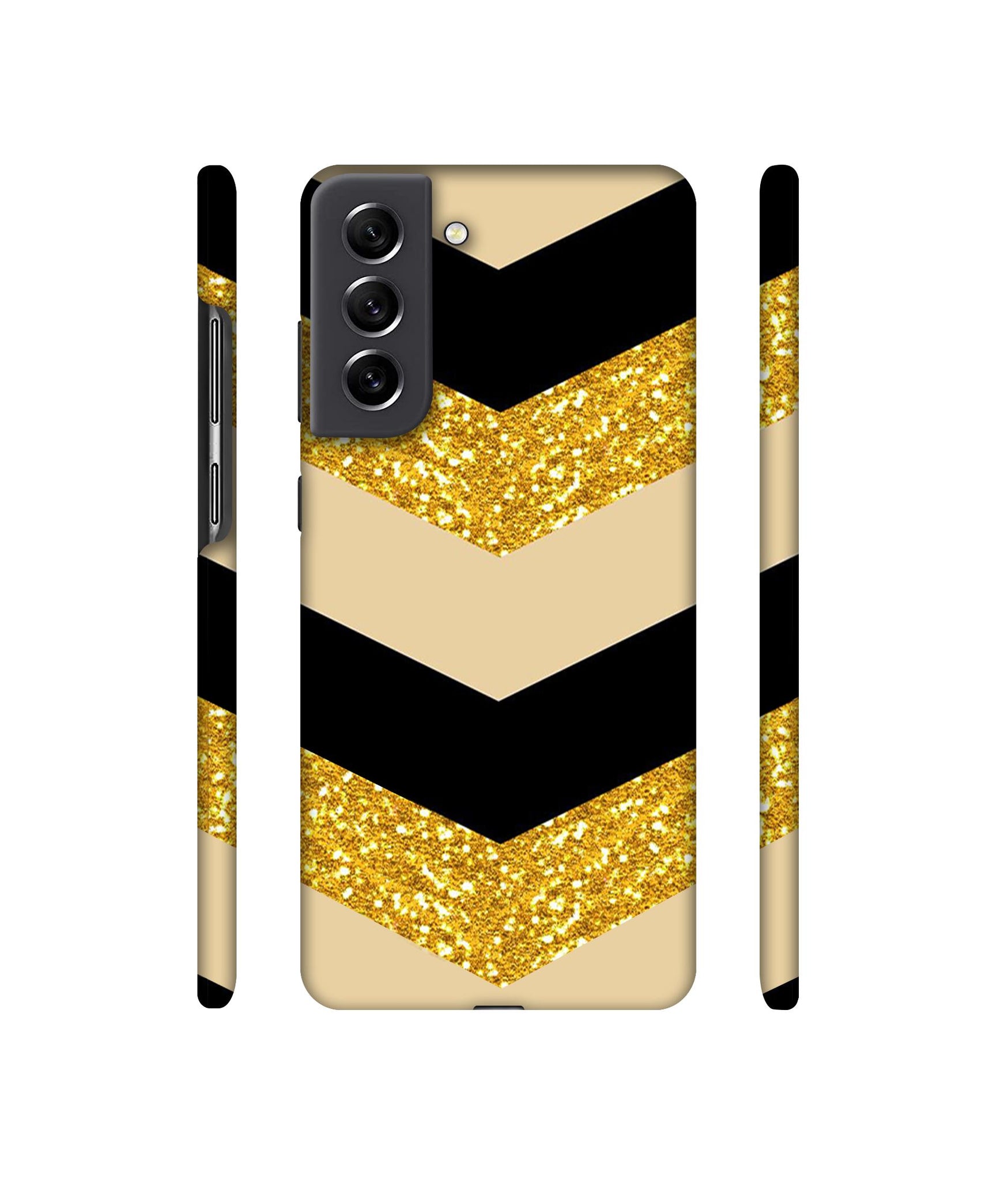 Black & Gold Designer Hard Back Cover for Samsung Galaxy S21 FE 5G