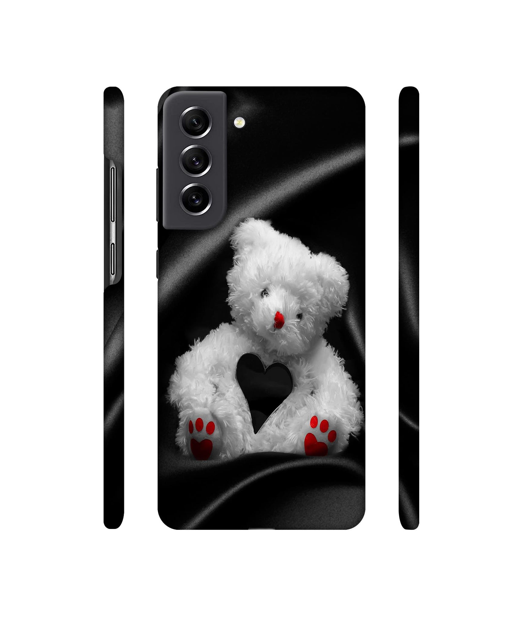 White Teddy Bear Designer Hard Back Cover for Samsung Galaxy S21 FE 5G