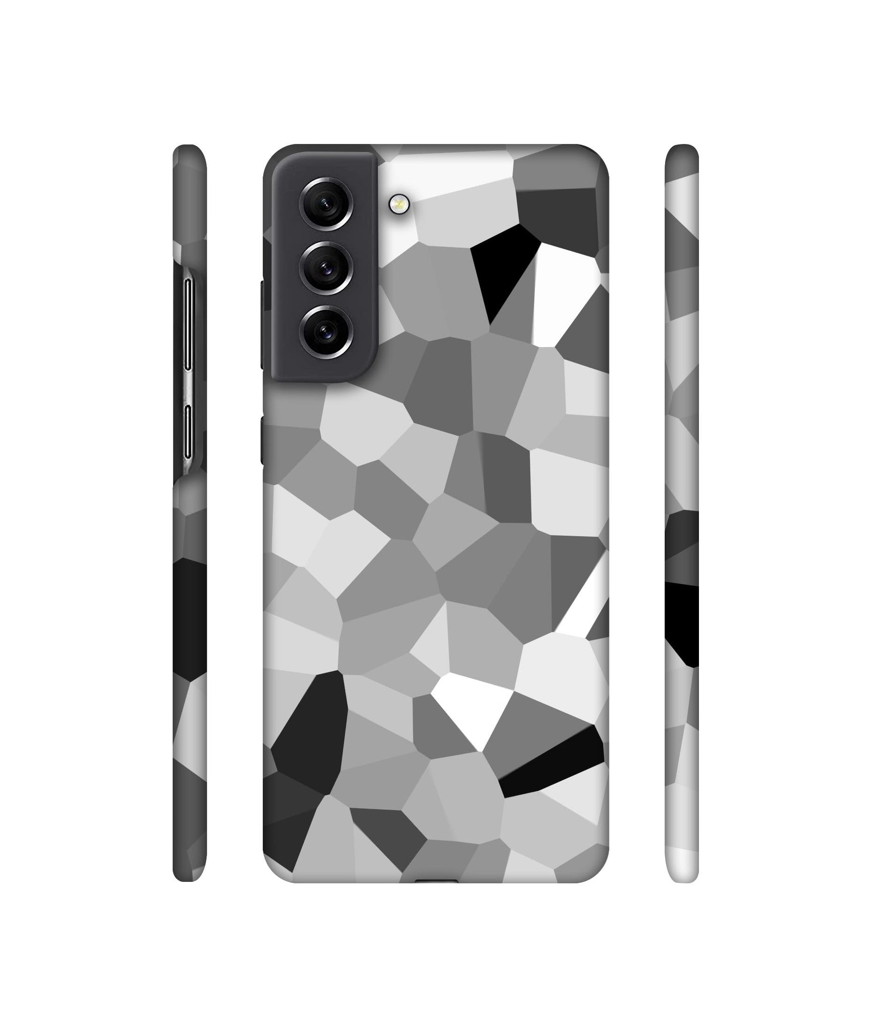 Black & White Mathematical Shape Designer Hard Back Cover for Samsung Galaxy S21 FE 5G