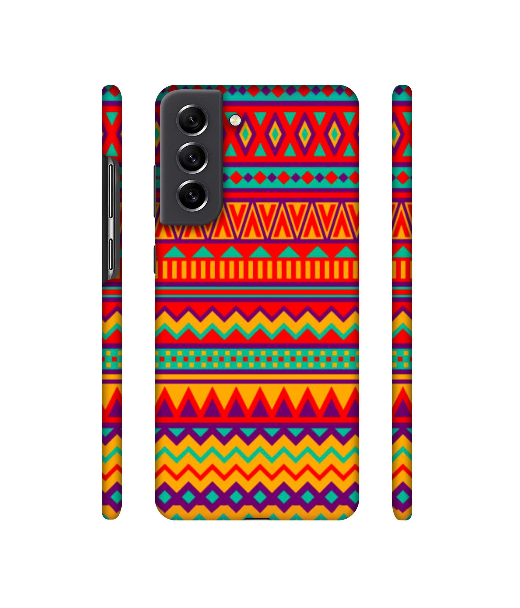 Multicolor Rangoli Art Designer Hard Back Cover for Samsung Galaxy S21 FE 5G