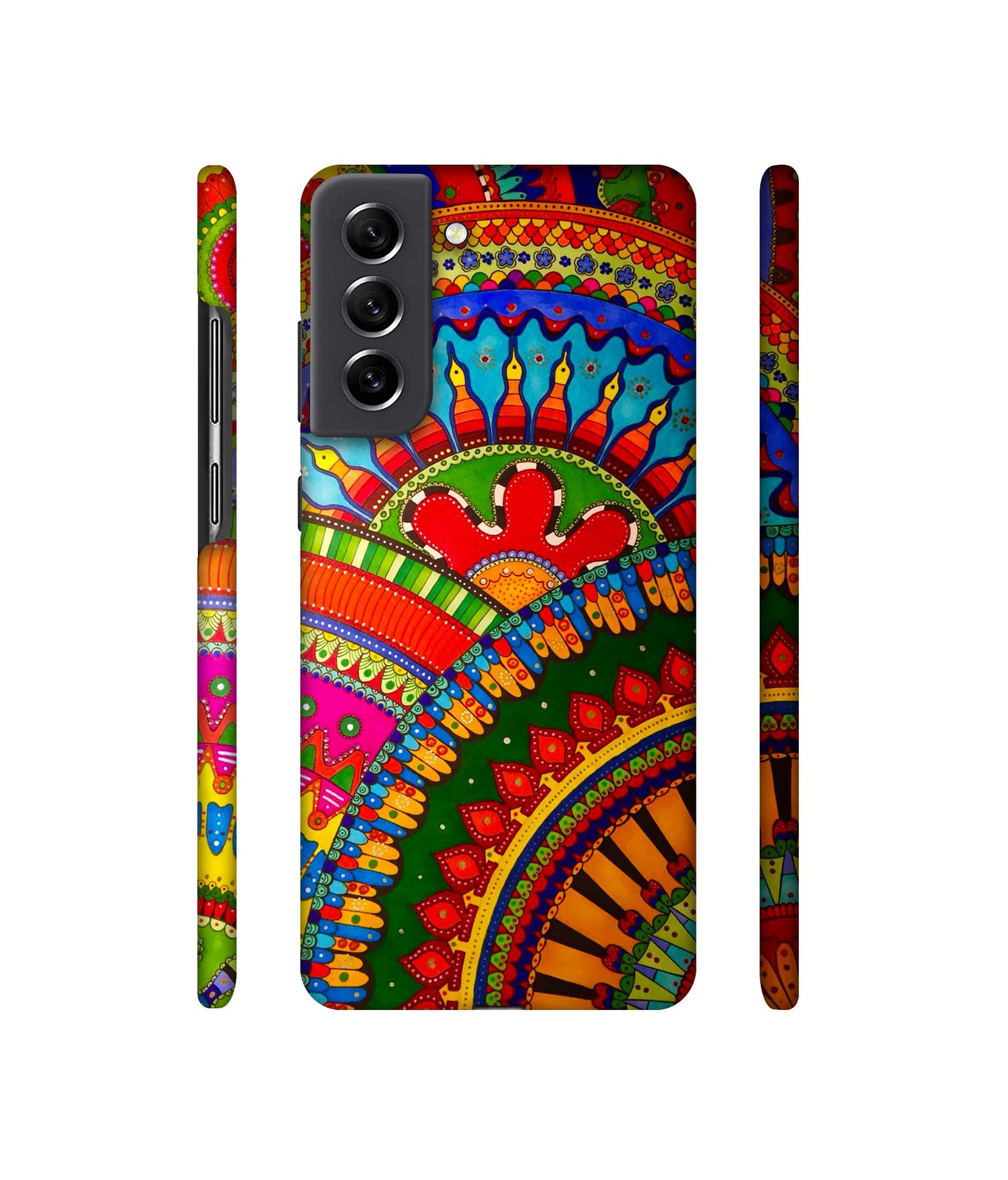 Rajasthani Rangoli Art Designer Hard Back Cover for Samsung Galaxy S21 FE 5G